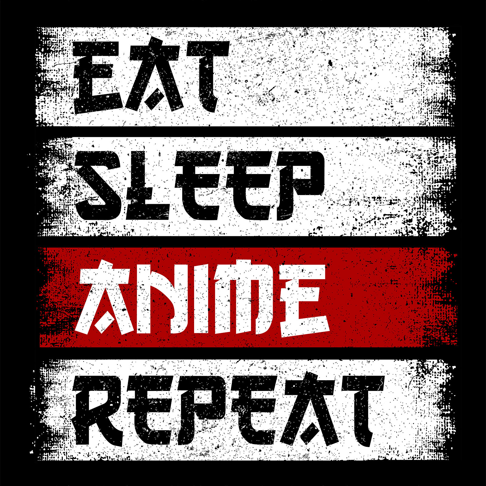 Daily Routine T-shirt voor anime fans zwart