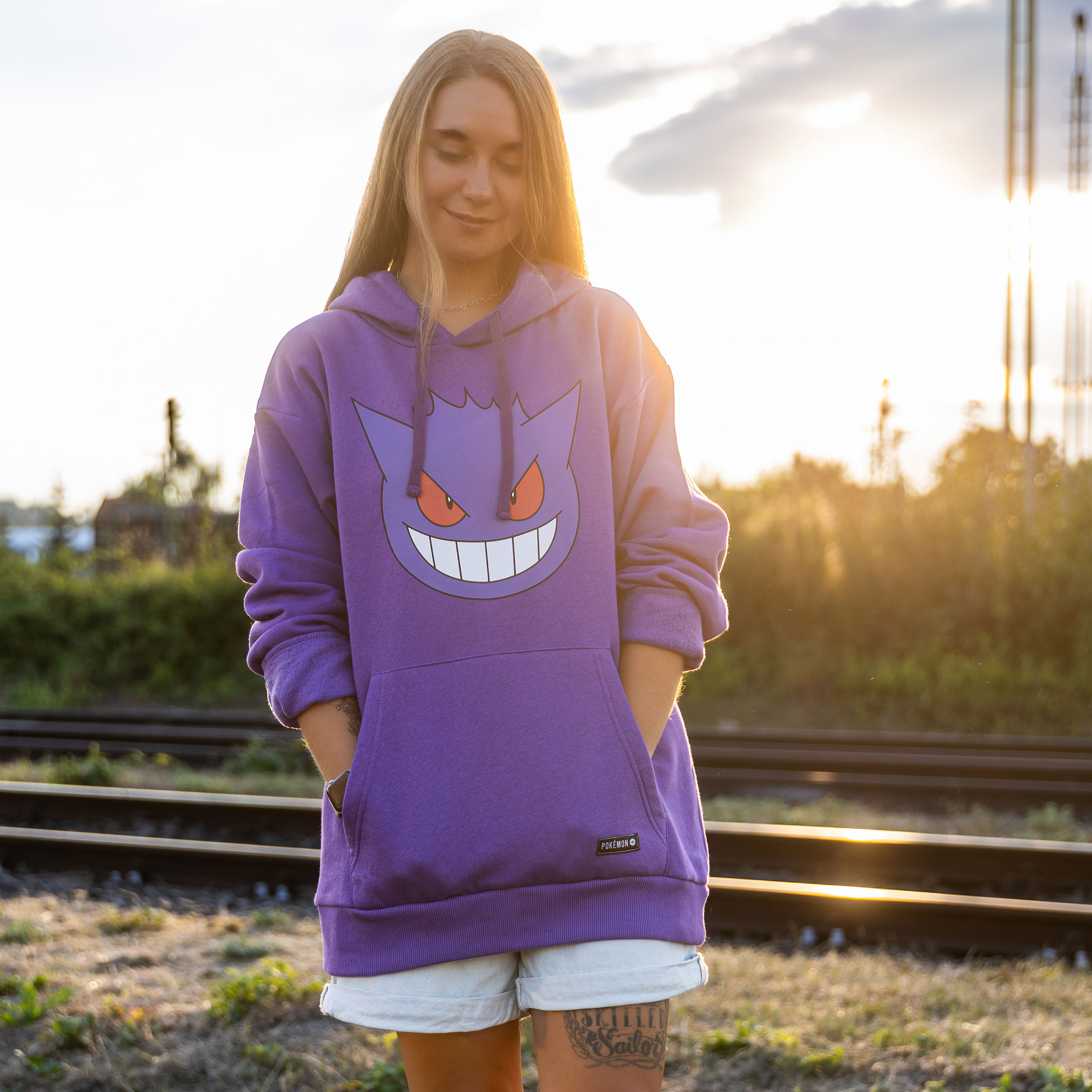 Pokemon - Sweat à capuche visage Gengar