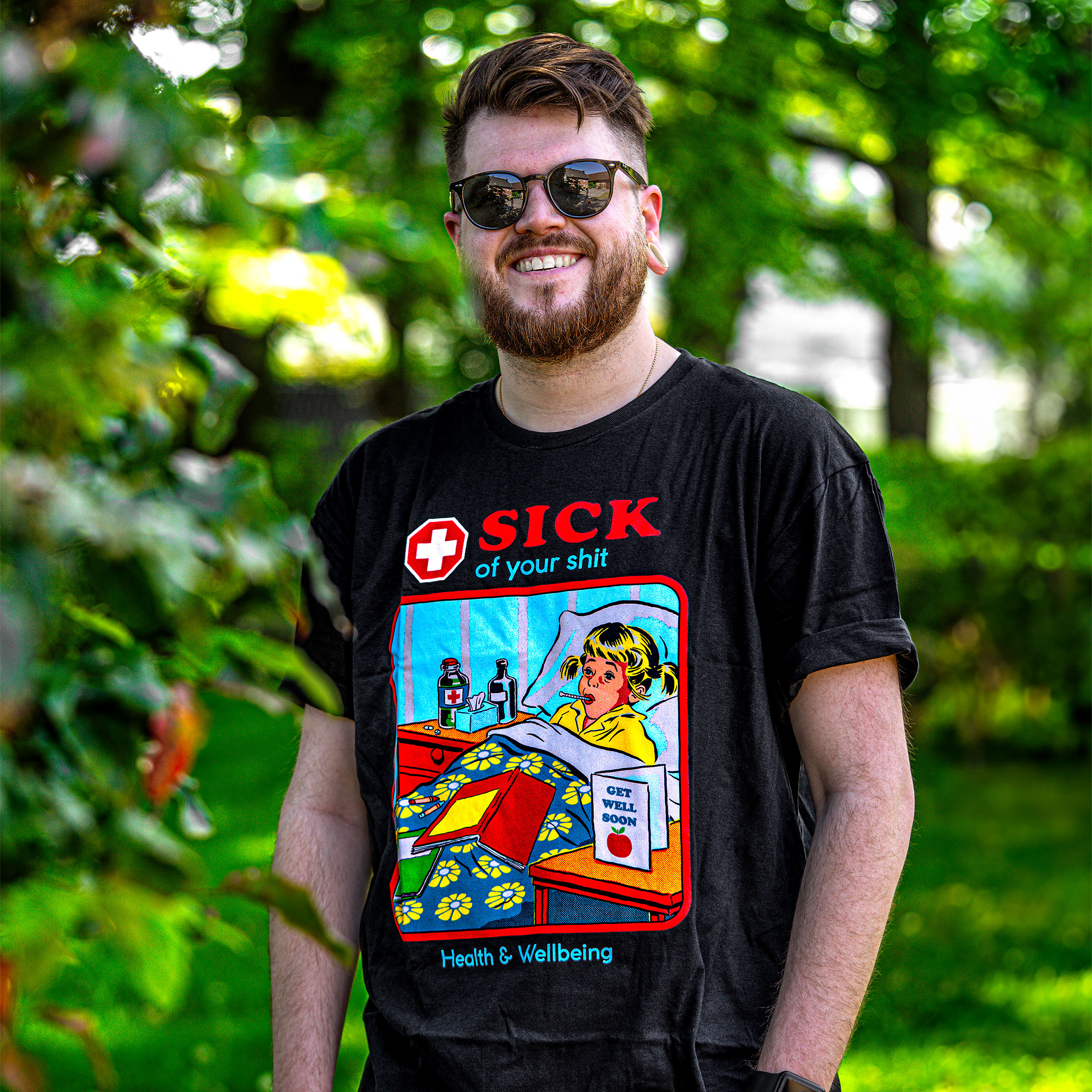 Steven Rhodes - Sick Of Your Shit T-Shirt Zwart