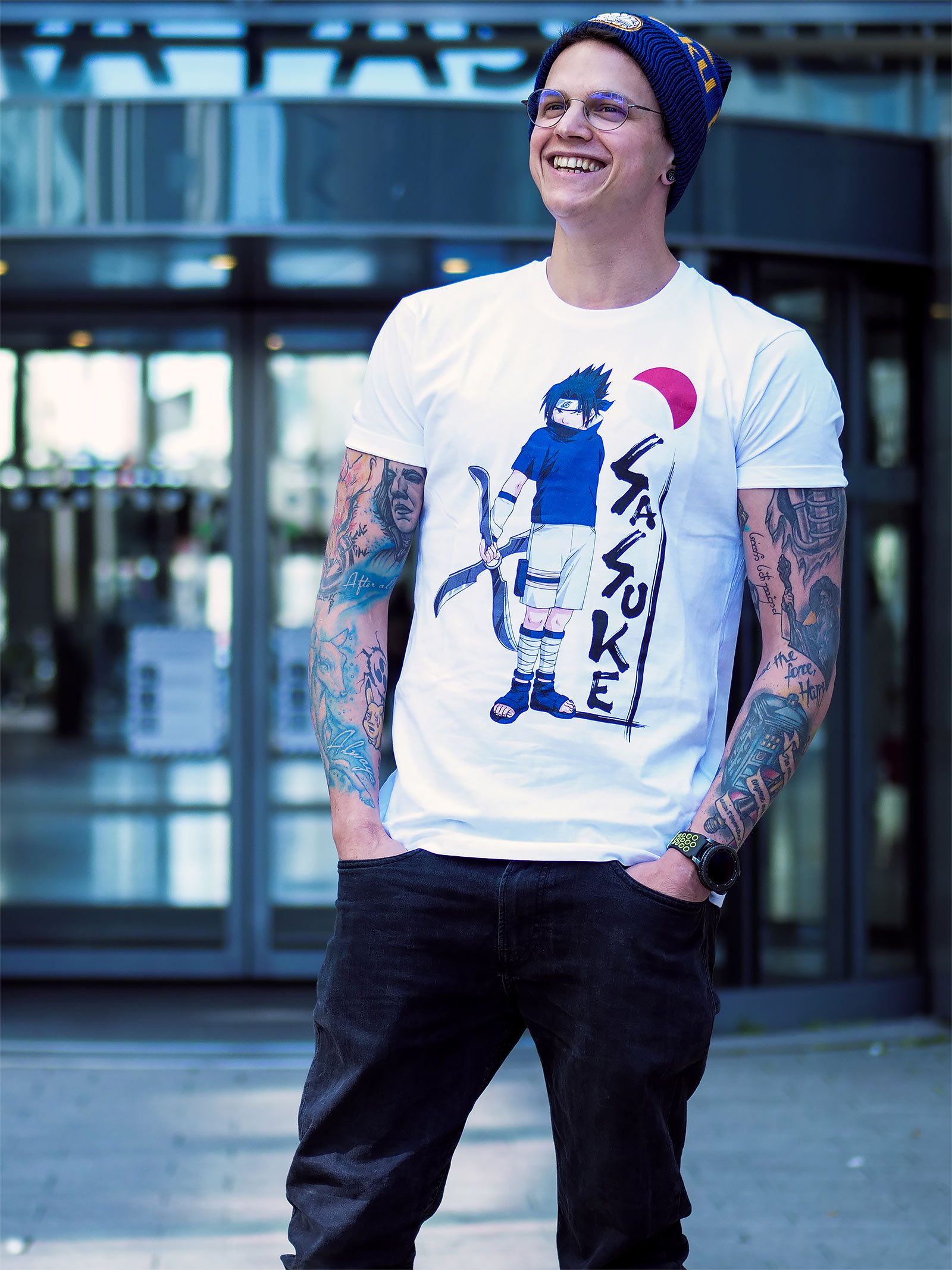 Naruto - T-shirt blanc Sasuke Uchiha