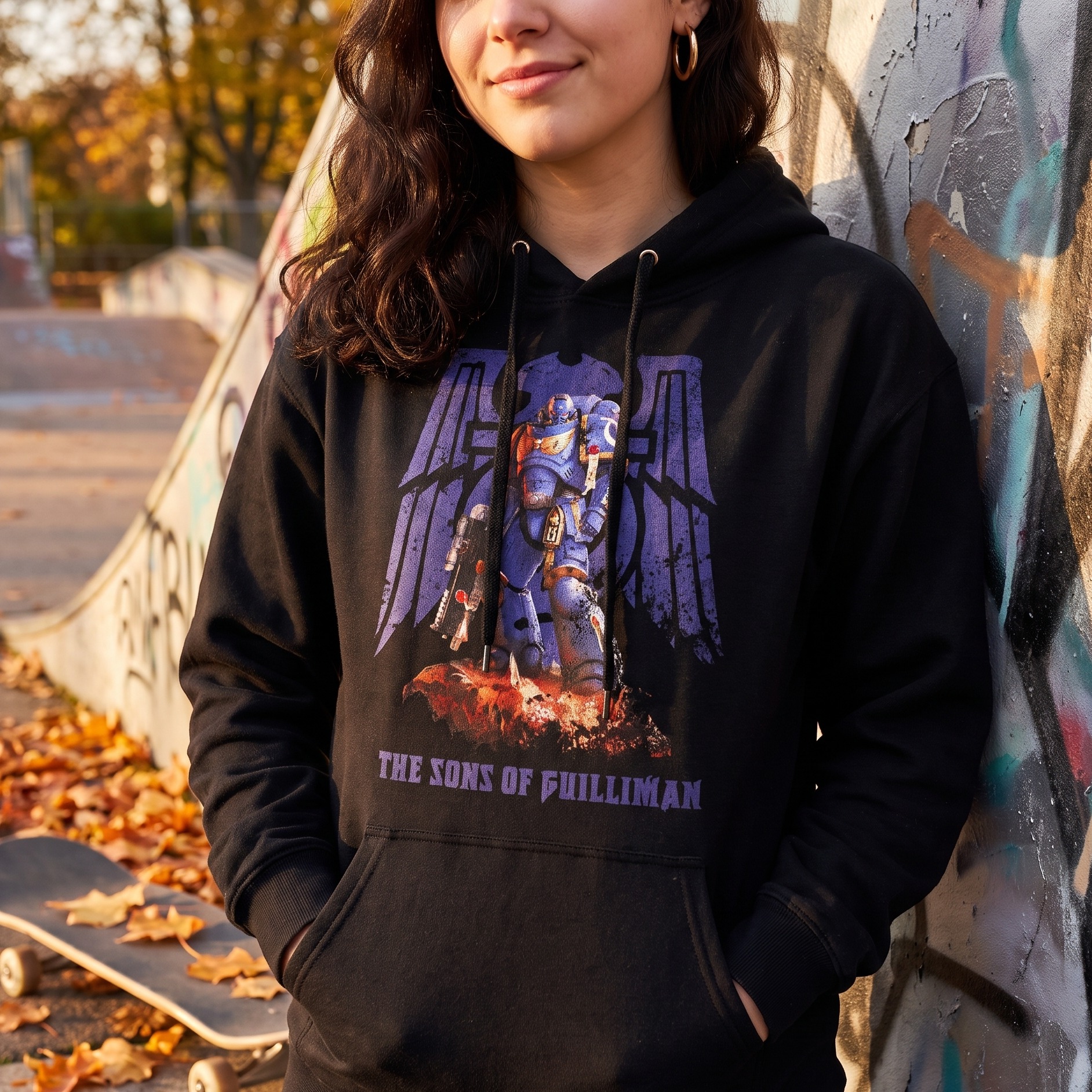 Warhammer - Sudadera con capucha Space Marines negra