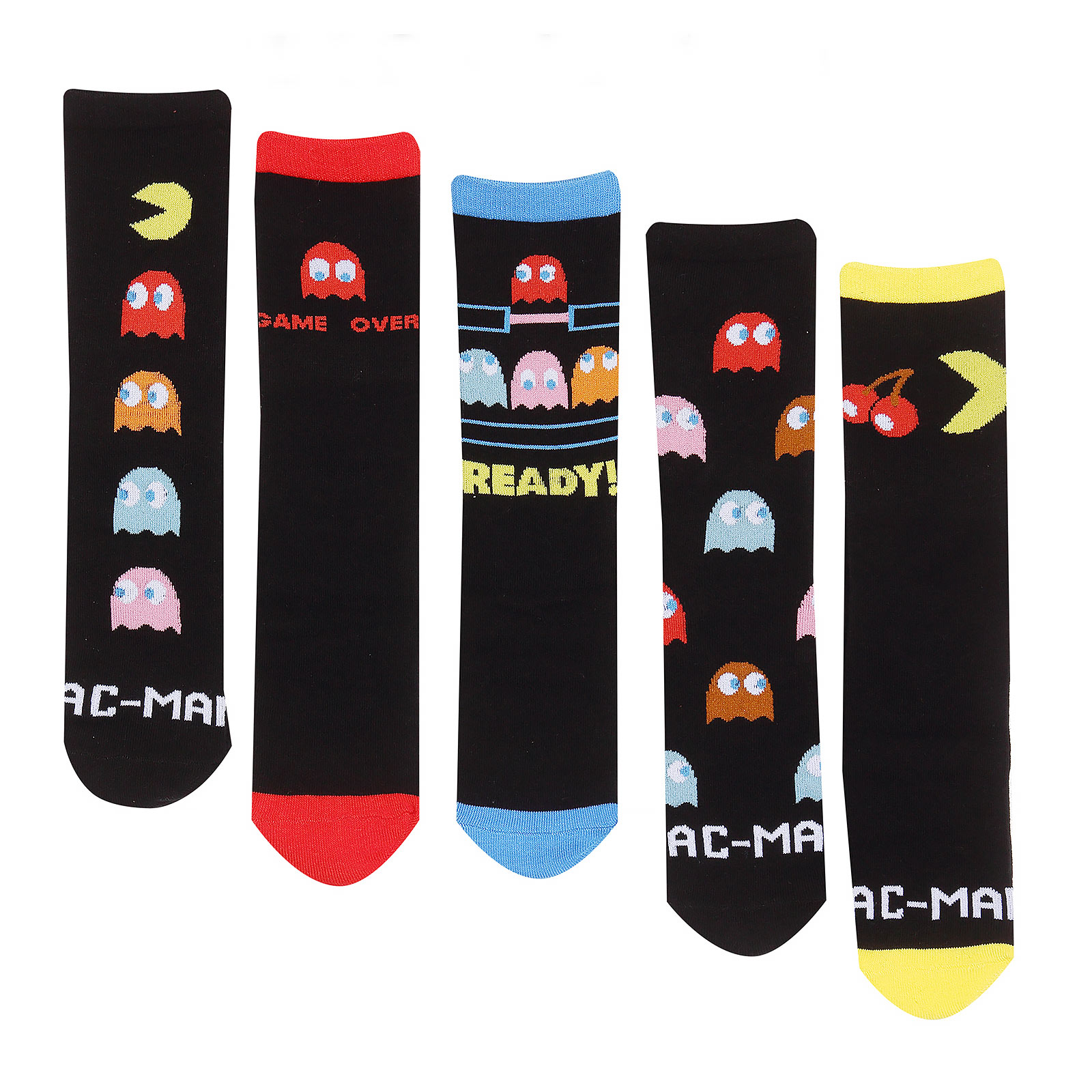 Pacman - Calcetines de Personajes Pack de 5