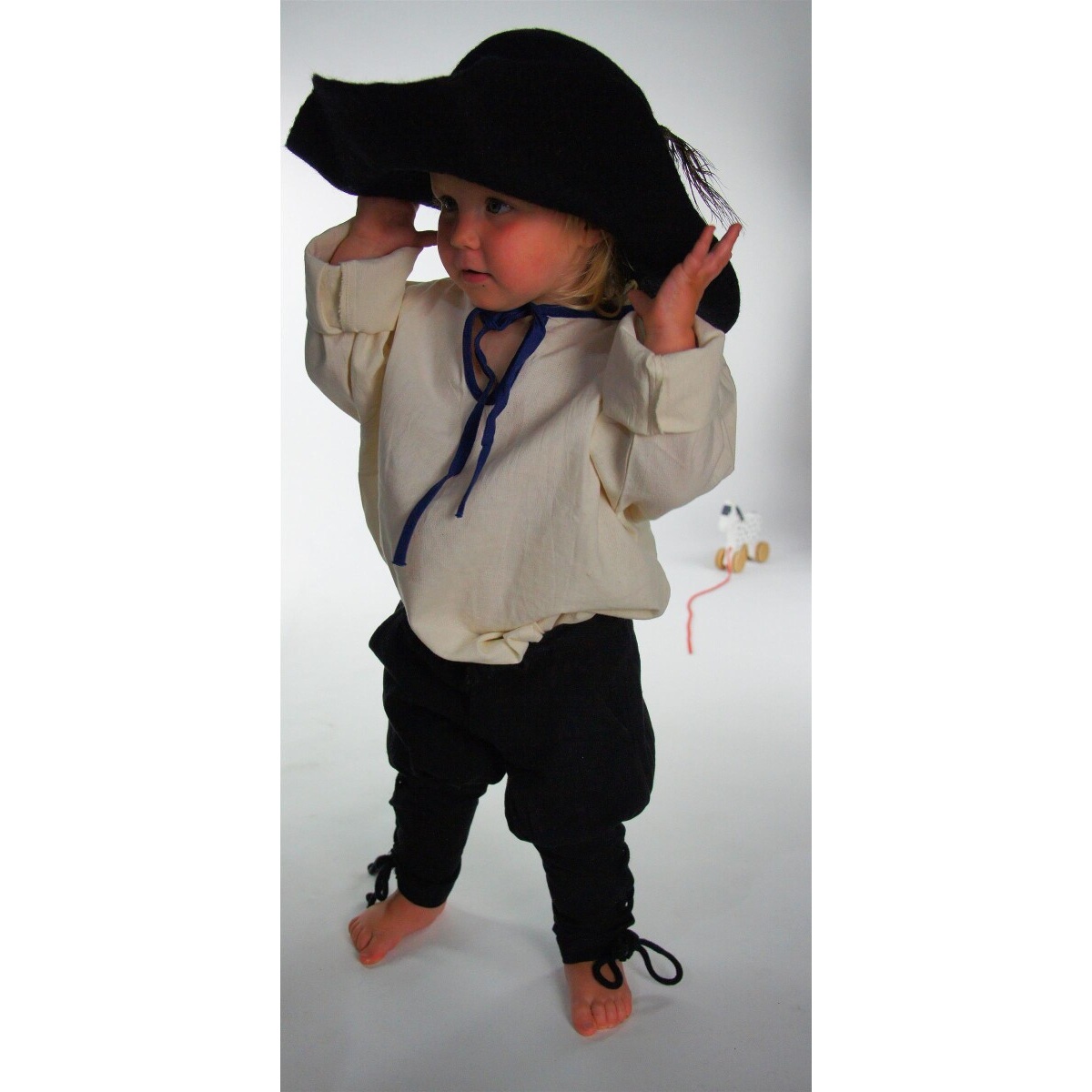 Pantaloni medievali Jecklein con lacci alle gambe neri