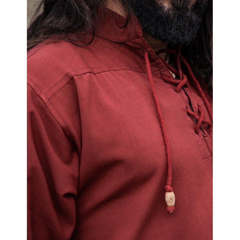 Camicia medievale Erik manica corta rossa