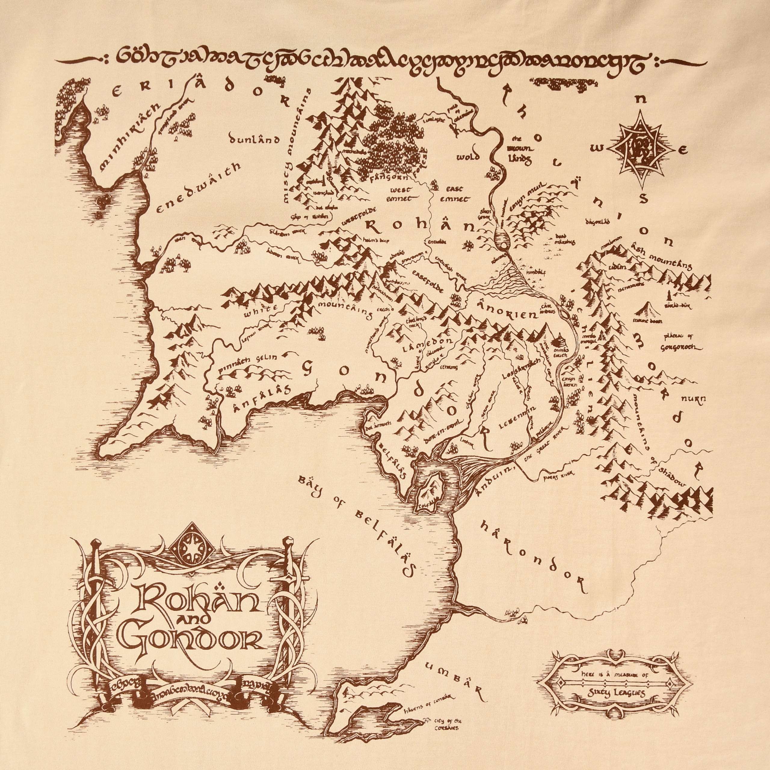 In de Ban van de Ring - Fellowship Rohan en Gondor Oversized T-Shirt beige