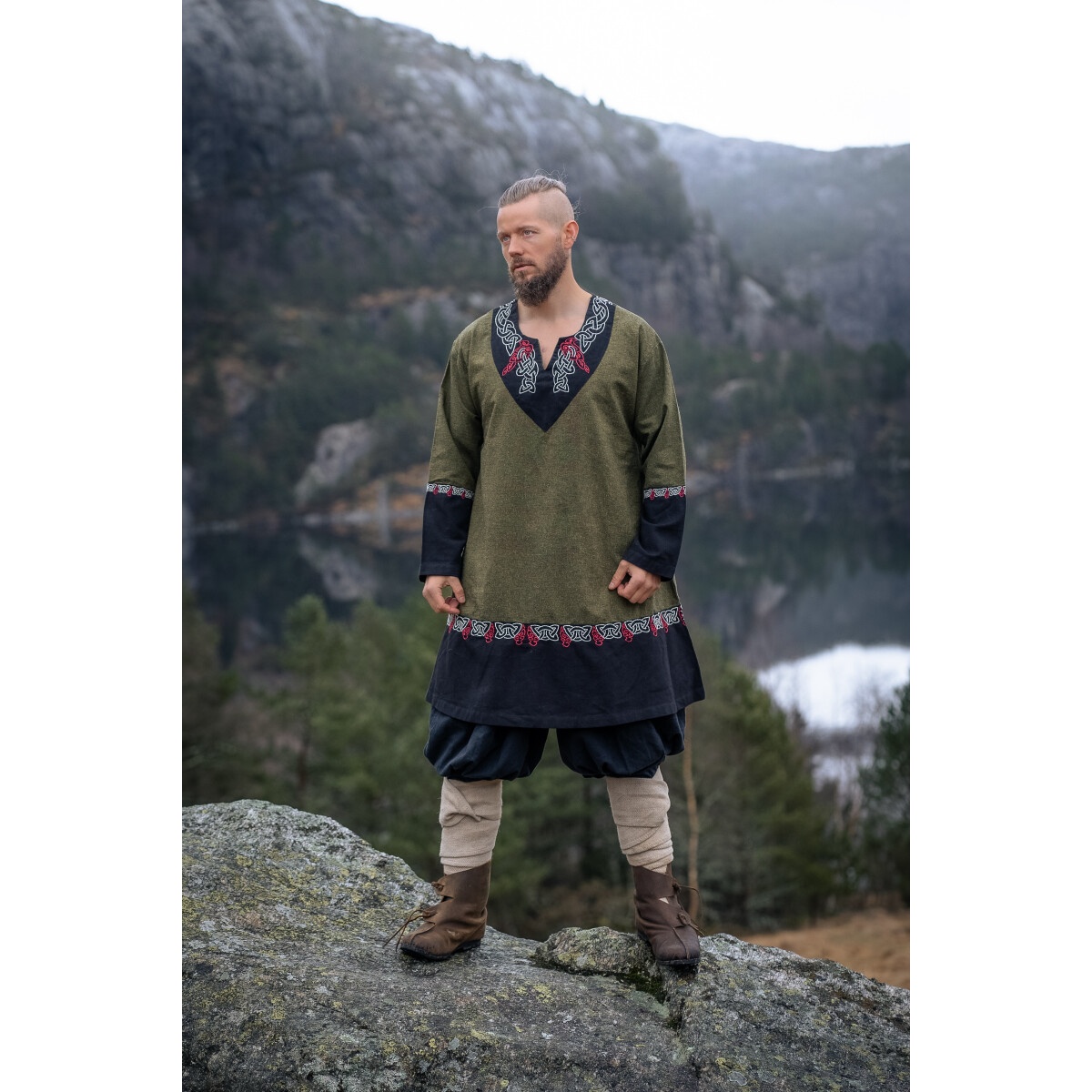 Tunique viking médiévale Freydis olive