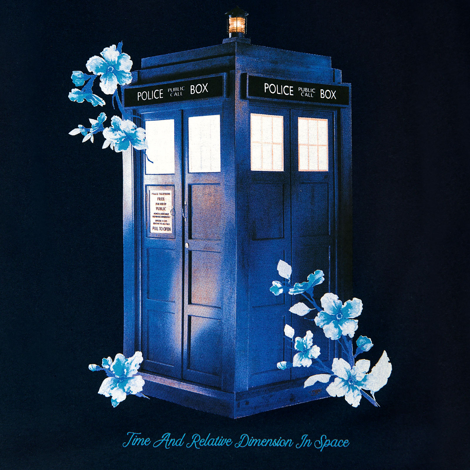 Doctor Who - Floral Tardis Dames T-Shirt Blauw