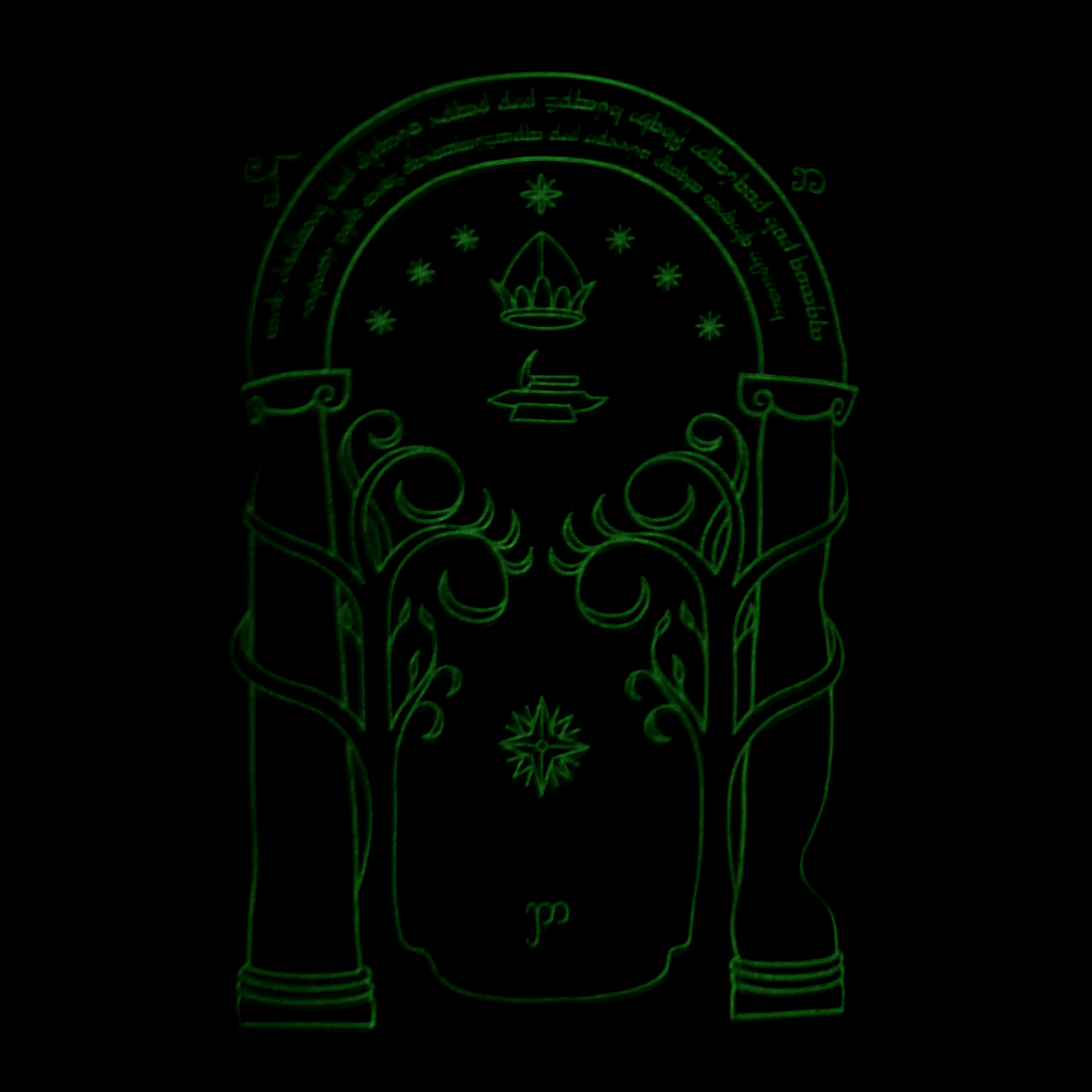 Doors of Durin T-Shirt Glow in the Dark for Lord of the Rings Fans