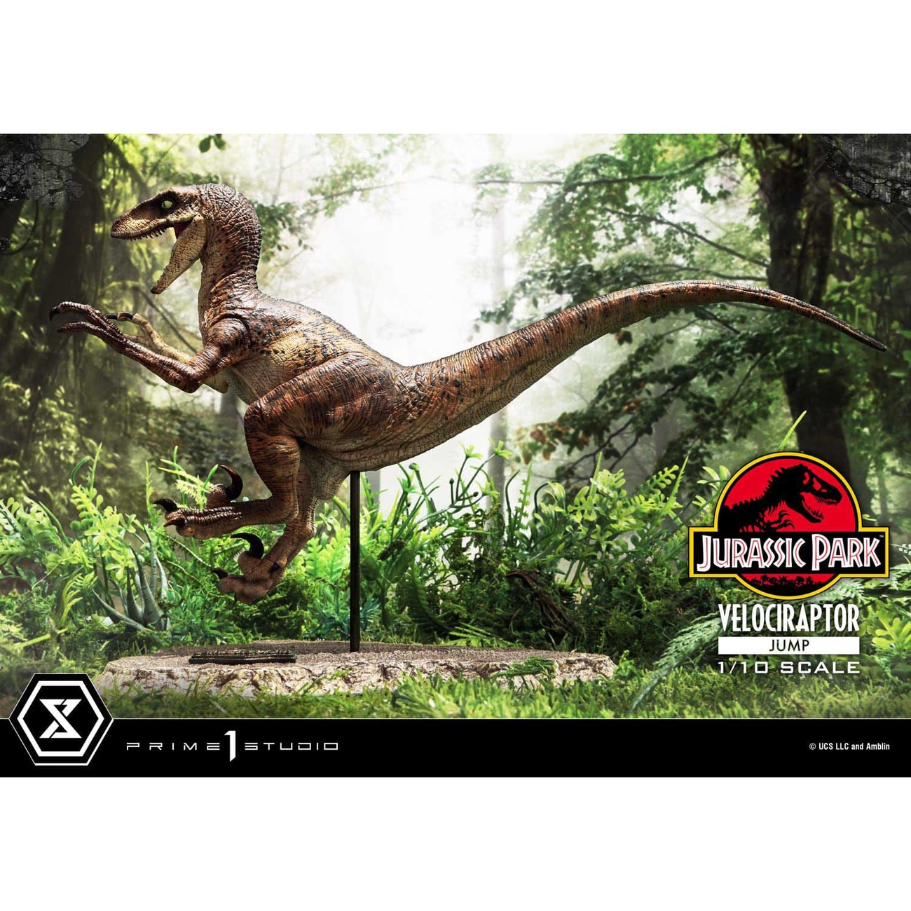 Classic Raptor Jump Jurassic Park Prime Collectibles Statue 1/10 Velociraptor Jump 21 cm ...