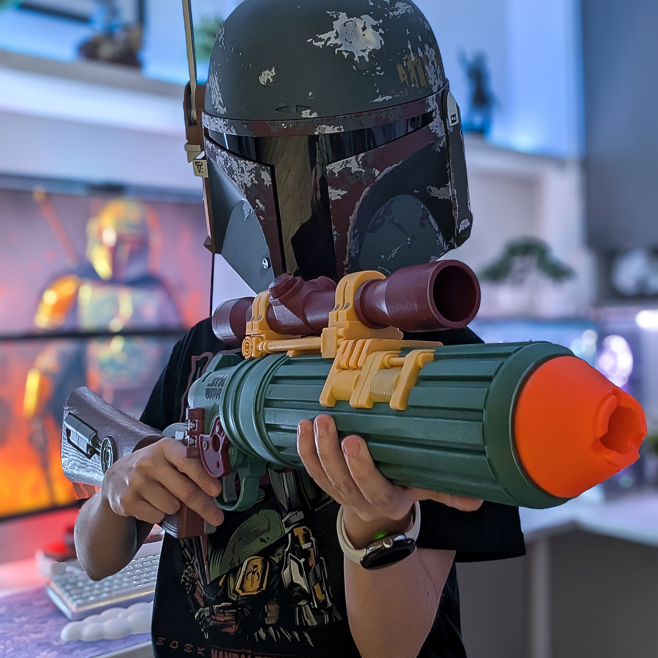 Star Wars - Boba Fett EE-3 Nerf Blaster con luce e suono 1:1