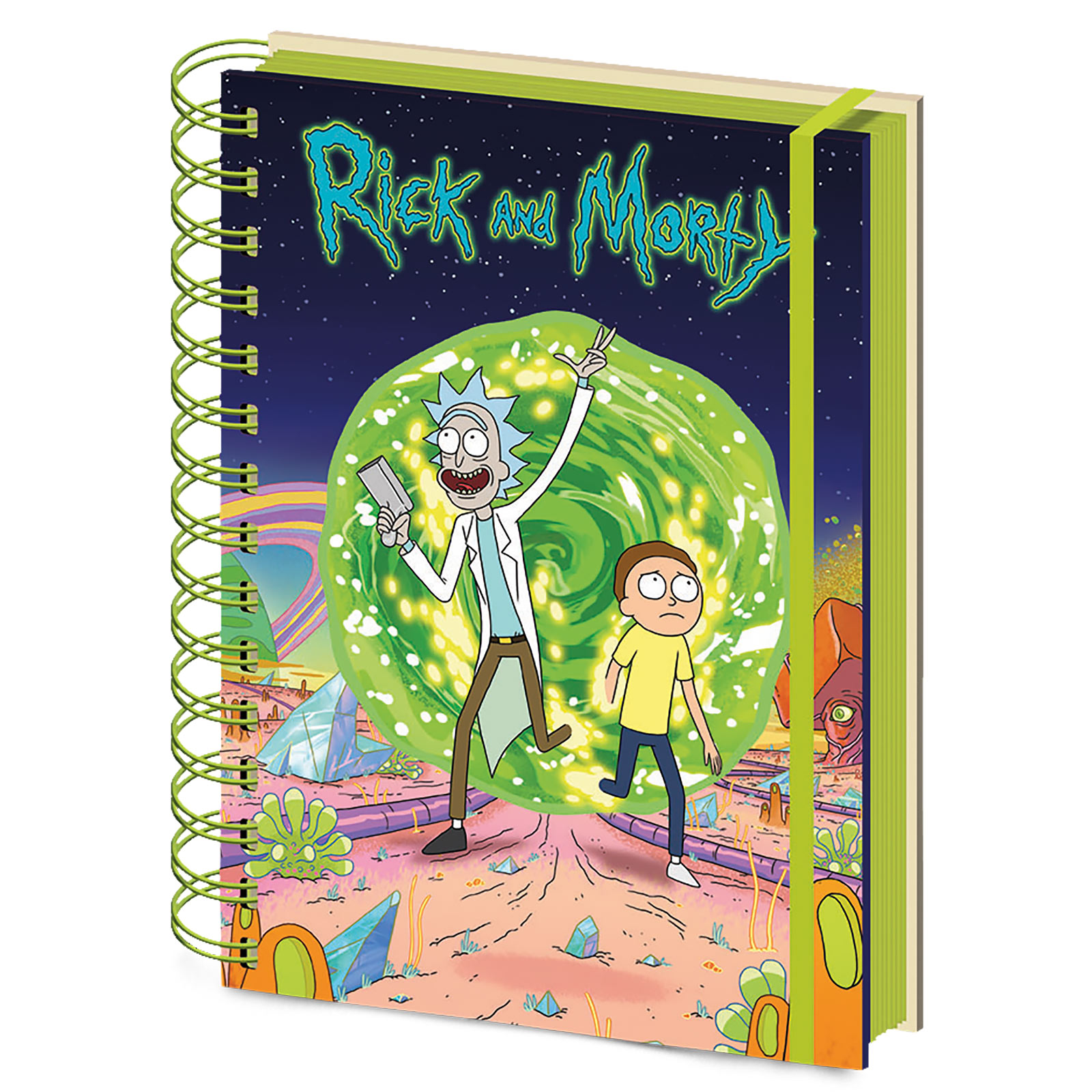 Rick and Morty - Portal Notebook A5 neon