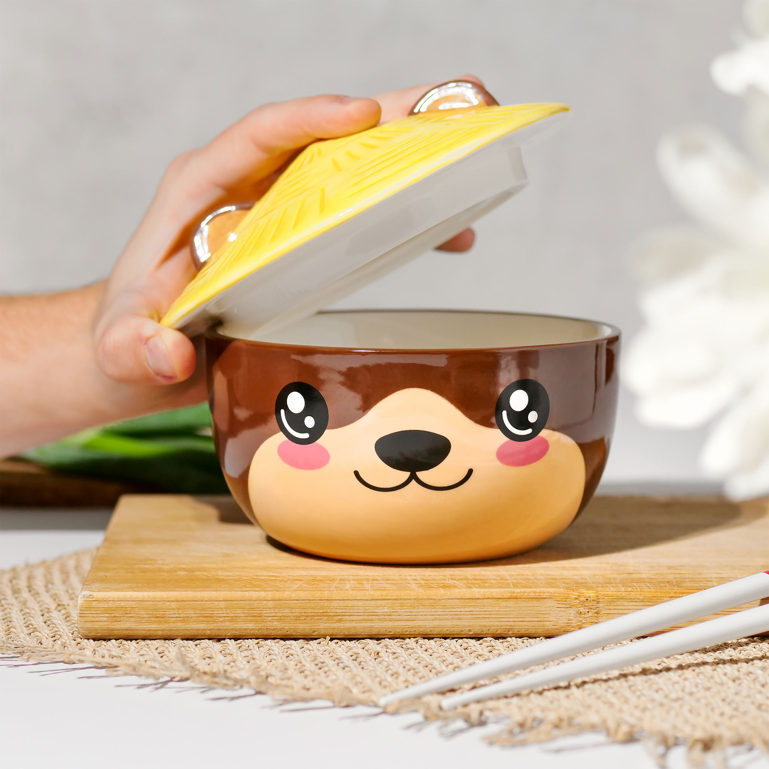 Otter Kawaii Schale mit Deckel für Anime Fans