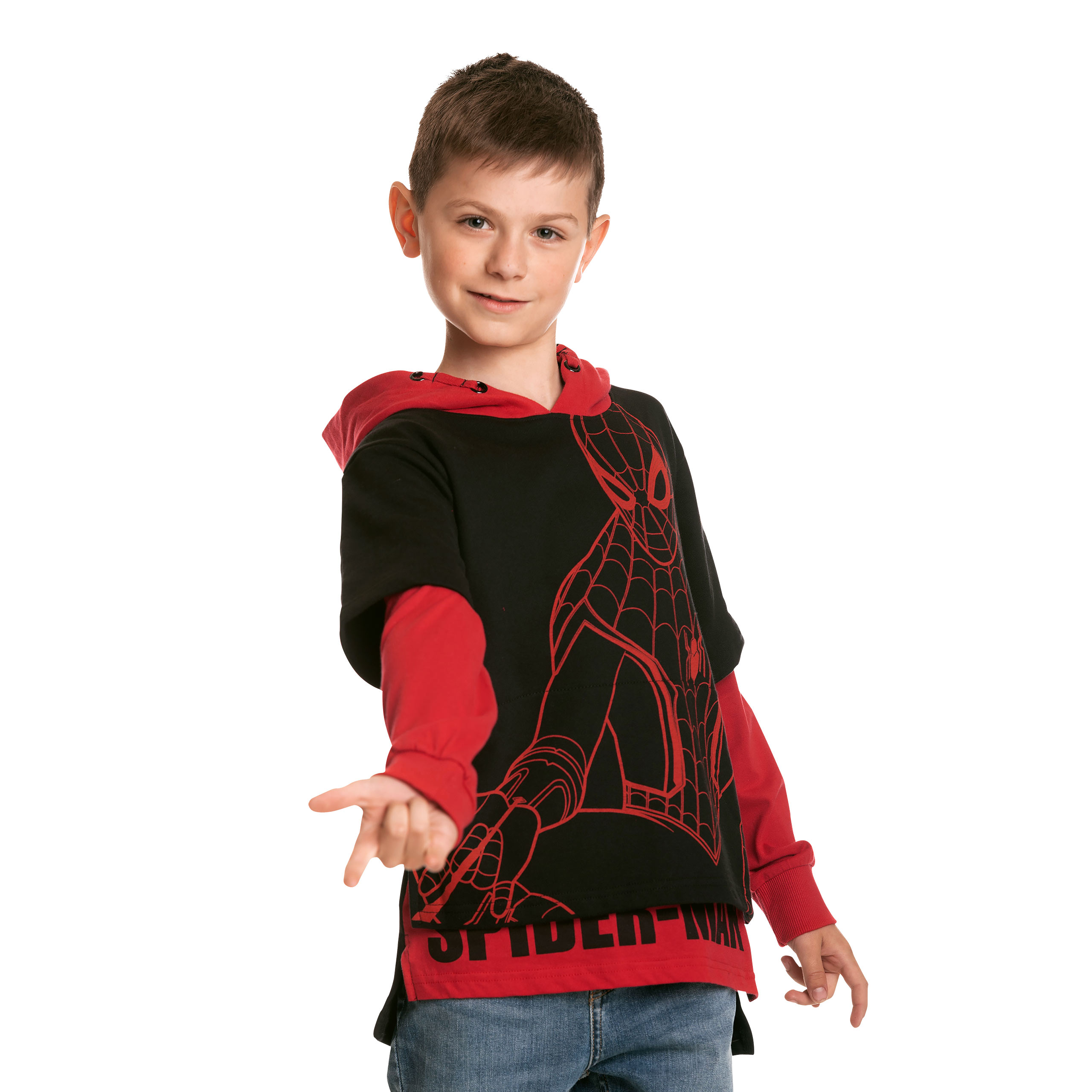 Hoodie Spider-Man Enfants noir-rouge