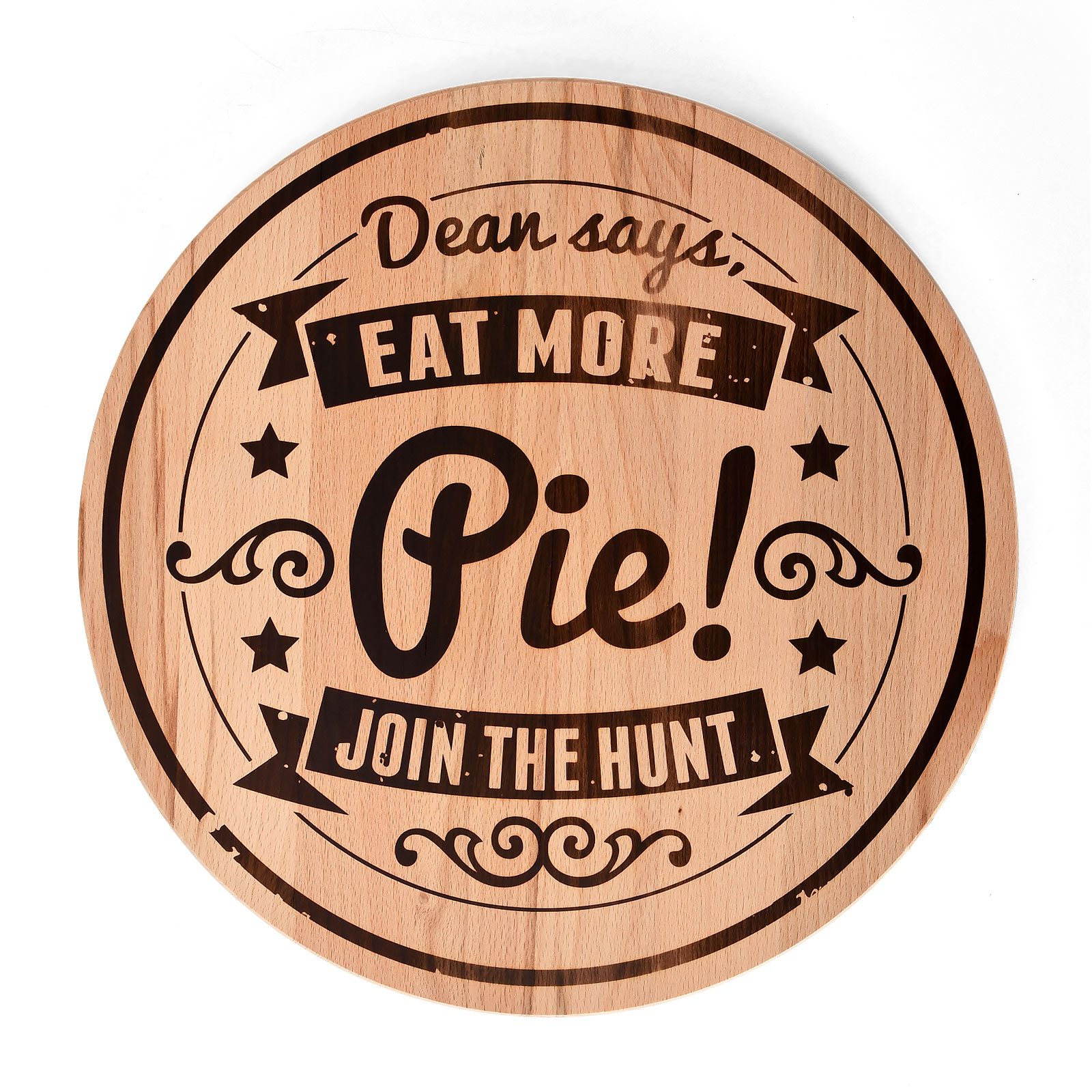 Supernatural - Eat More Pie cutting board beech