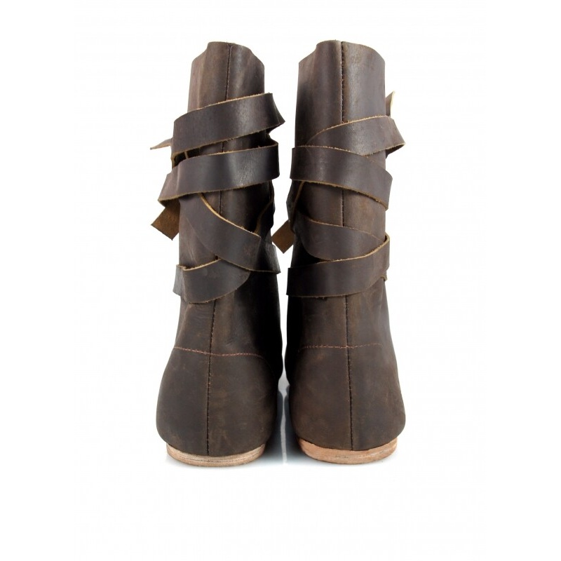 Stivali medievali Haithabu con suola in pelle Sjur marrone