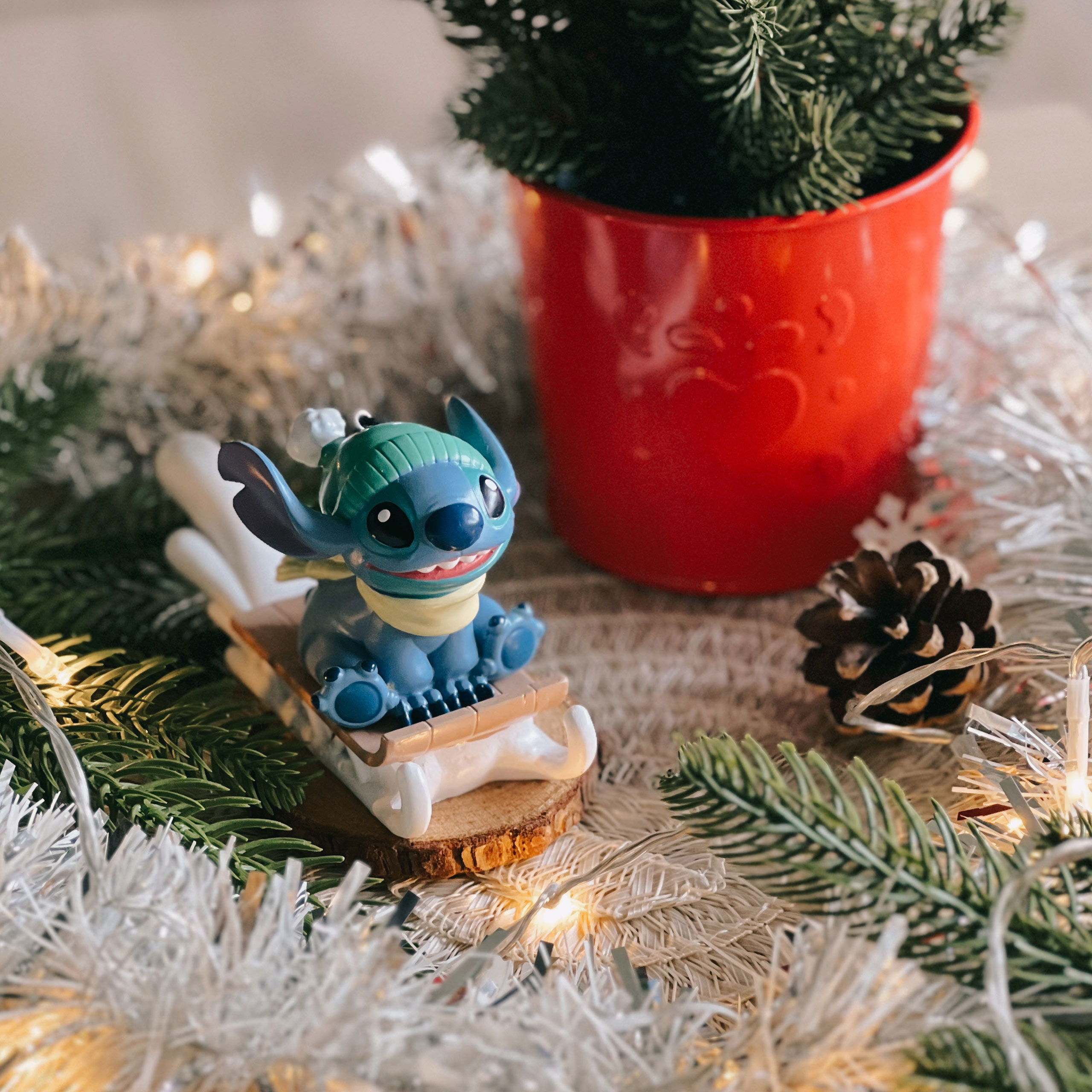 Stitch met Slee Kerstboomversiering - Lilo & Stitch