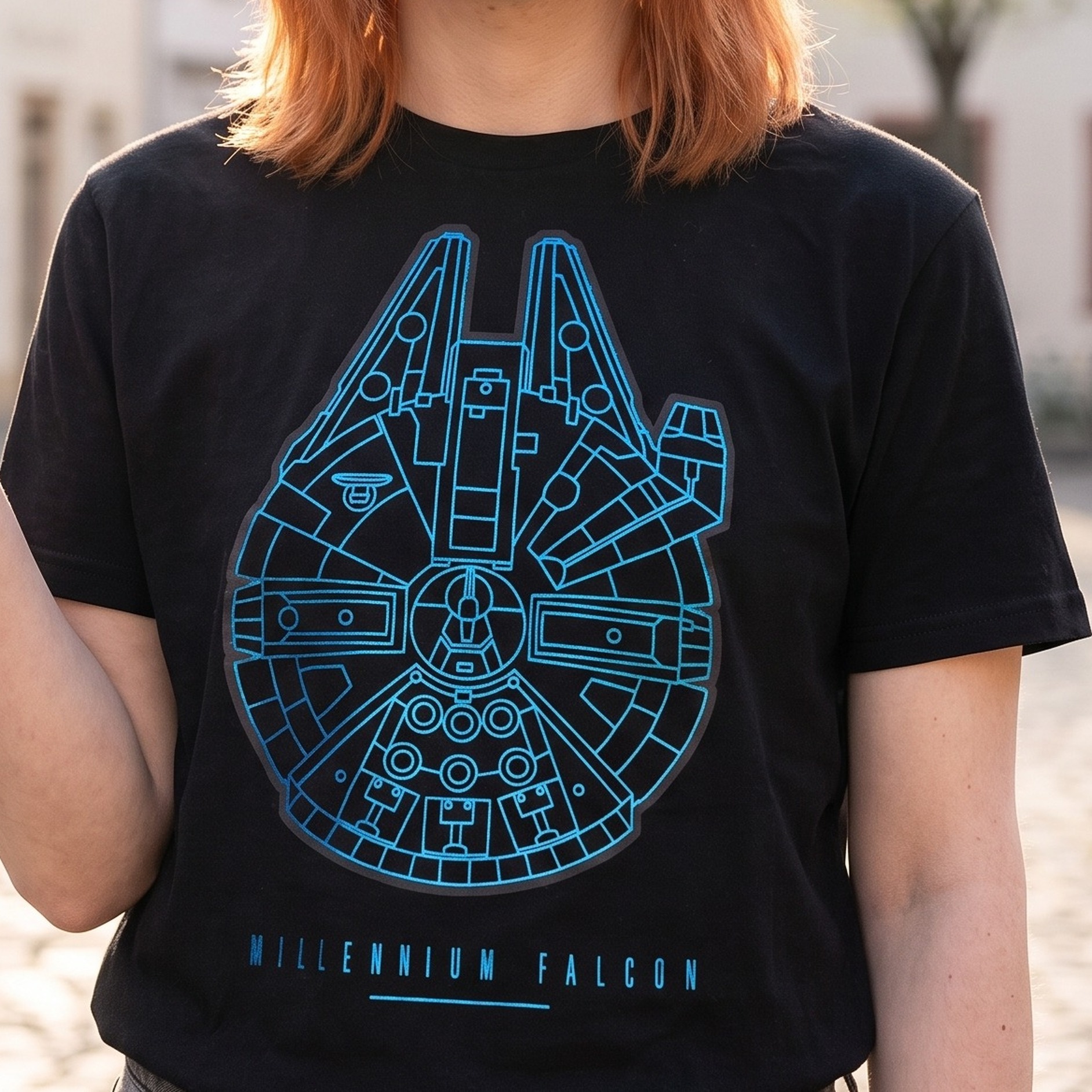 Star Wars - T-Shirt Millennium Falcon noir