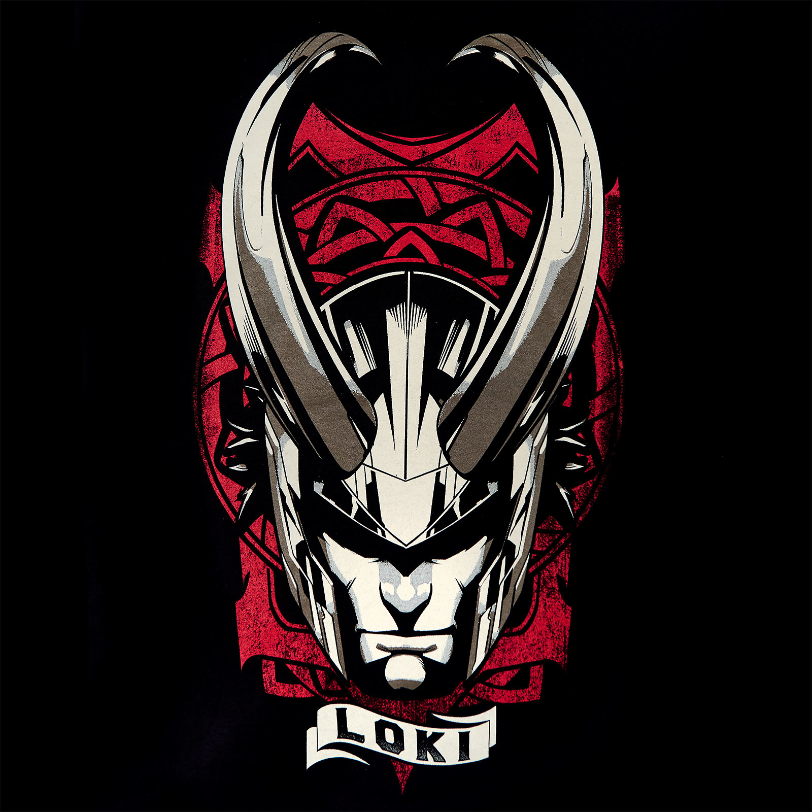 Loki - Gehoornd Helm T-shirt zwart