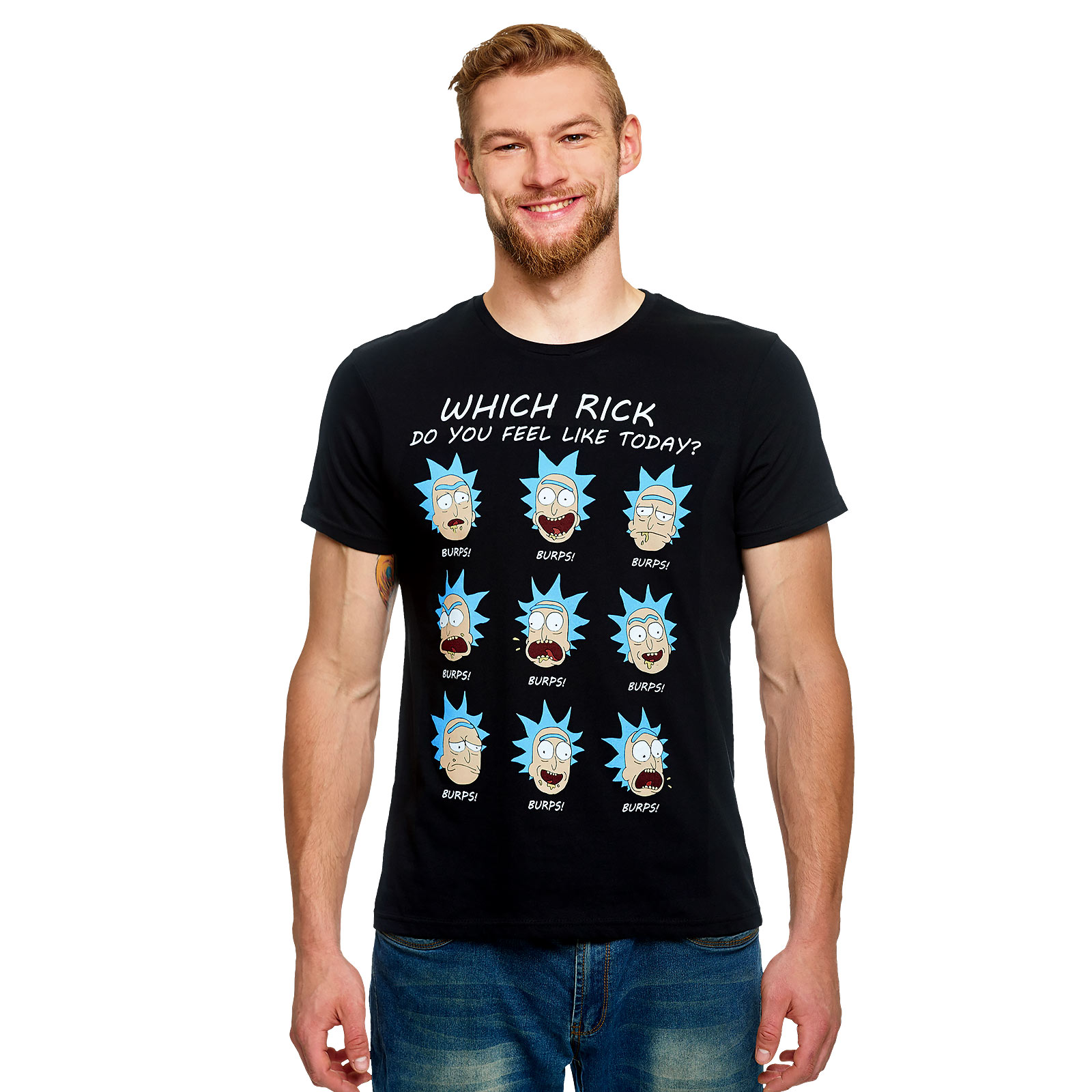 Rick and Morty - Emotions of Rick T-Shirt schwarz