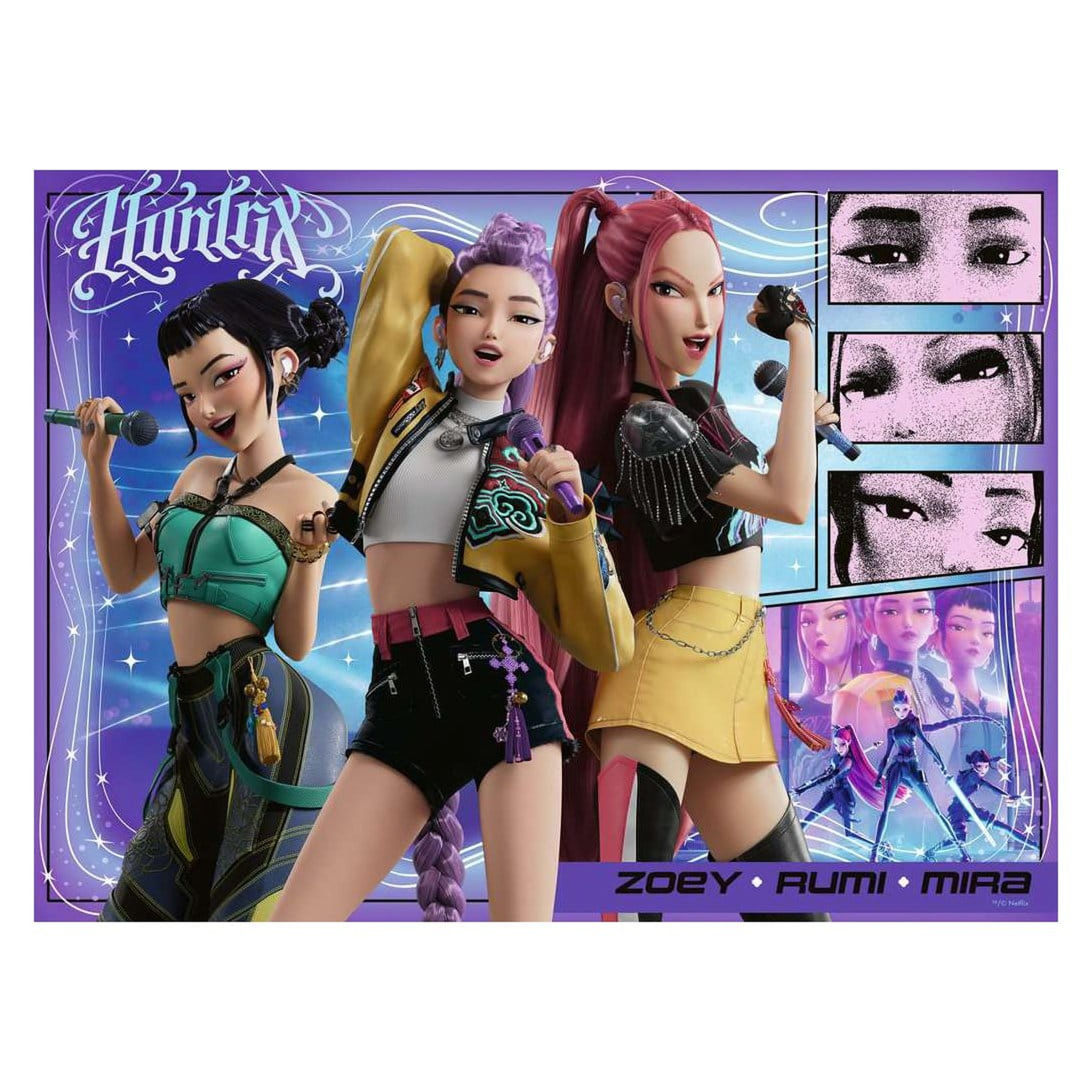 Rompecabezas infantil KPop Demon Hunters Happy fans, happy Honmoon! (100 piezas XXL)