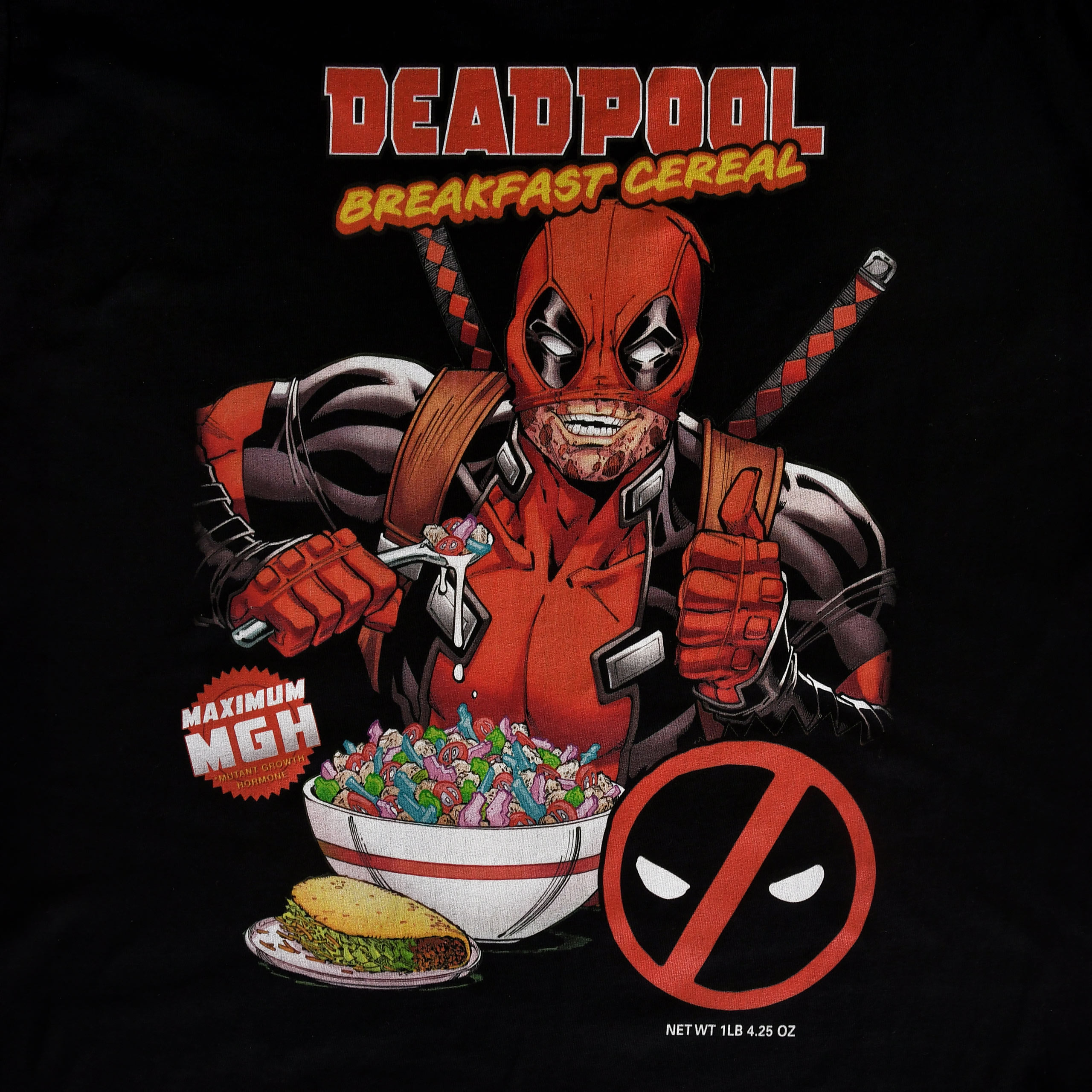 Deadpool - T-shirt Céréales pour le petit déjeuner noir