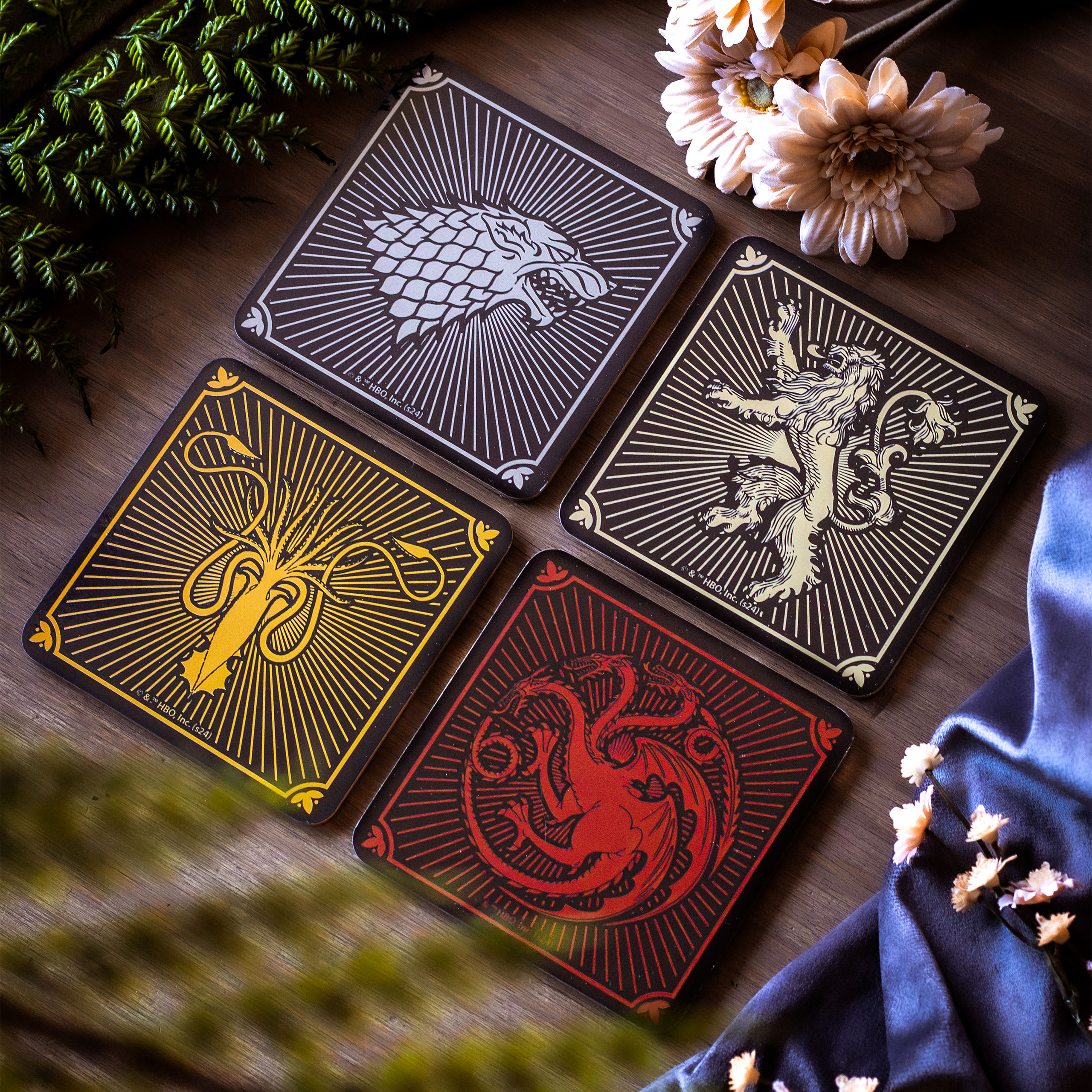Game of Thrones - Wapenschilden Onderzetters Set van 4