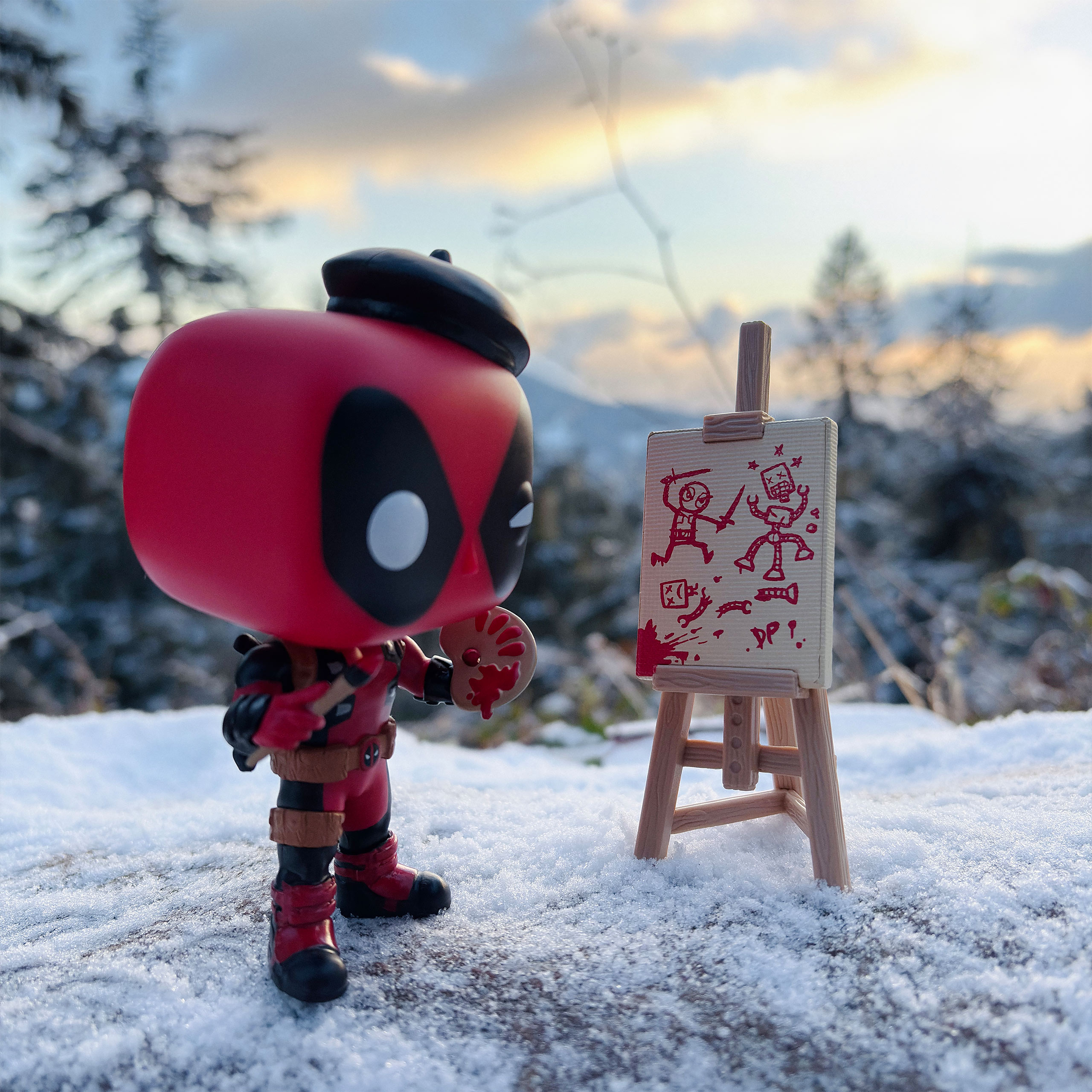 Deadpool - Figura Funko Pop a testa oscillante dell'Artista