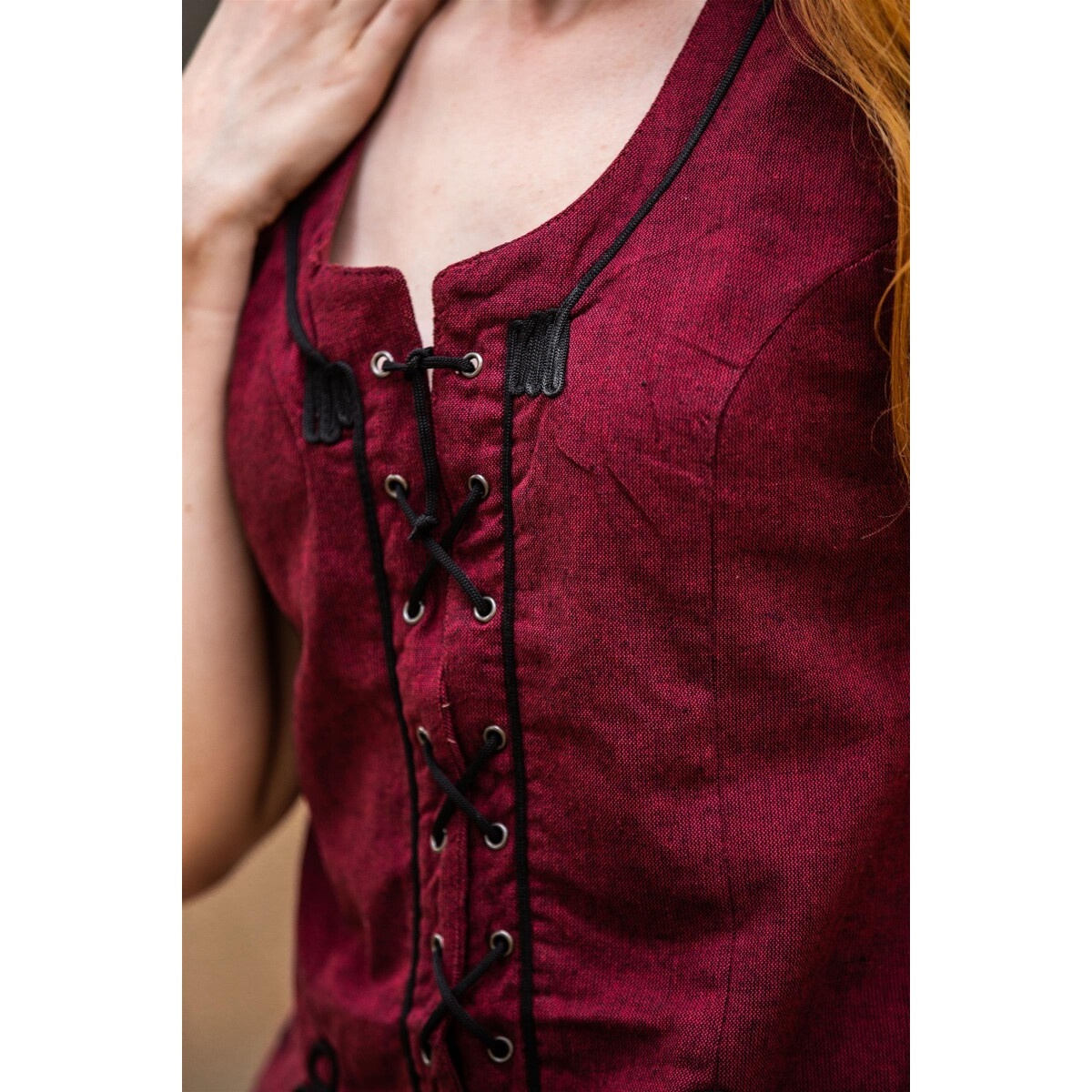 Chaleco corsé medieval Selma rojo