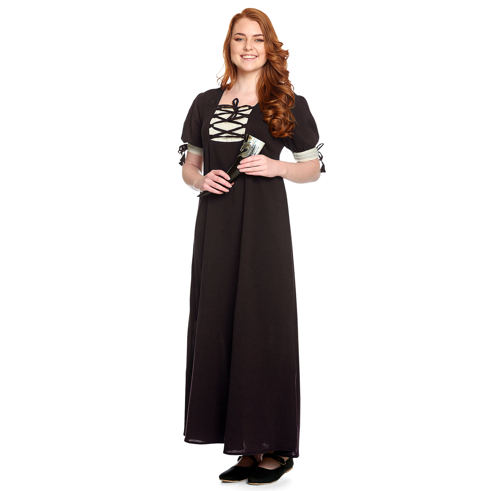Medieval Summer Dress Lysa Brown-Beige
