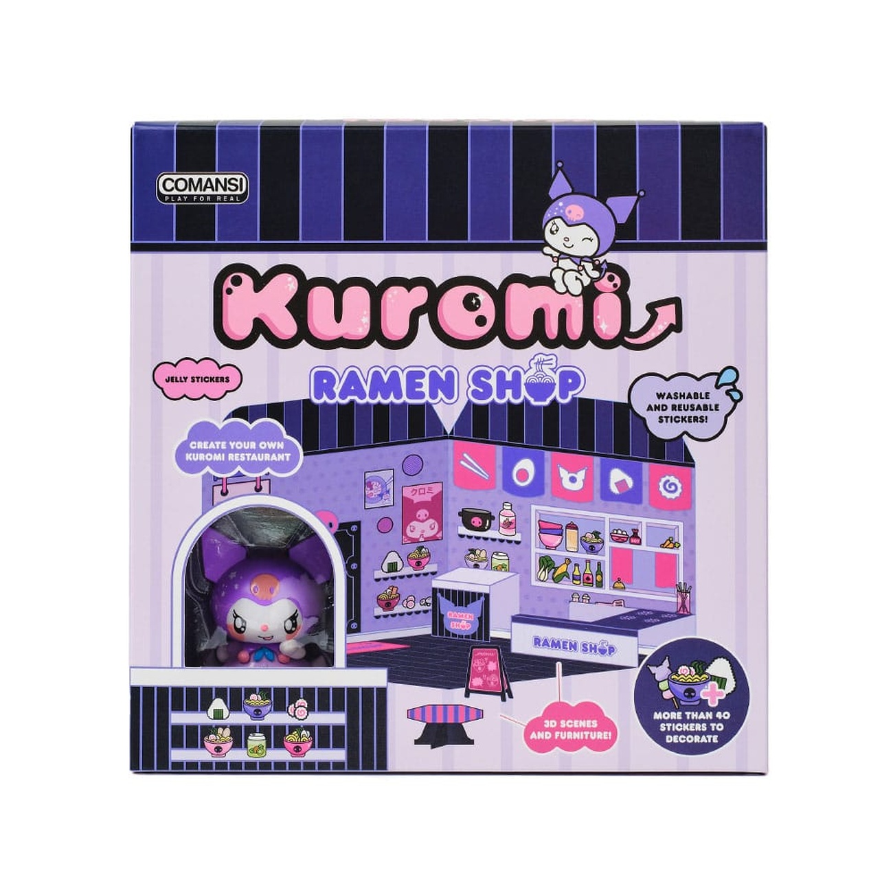 Hello Kitty and Friends Mini Figurka Sticker House Kuromi Ramen Shop