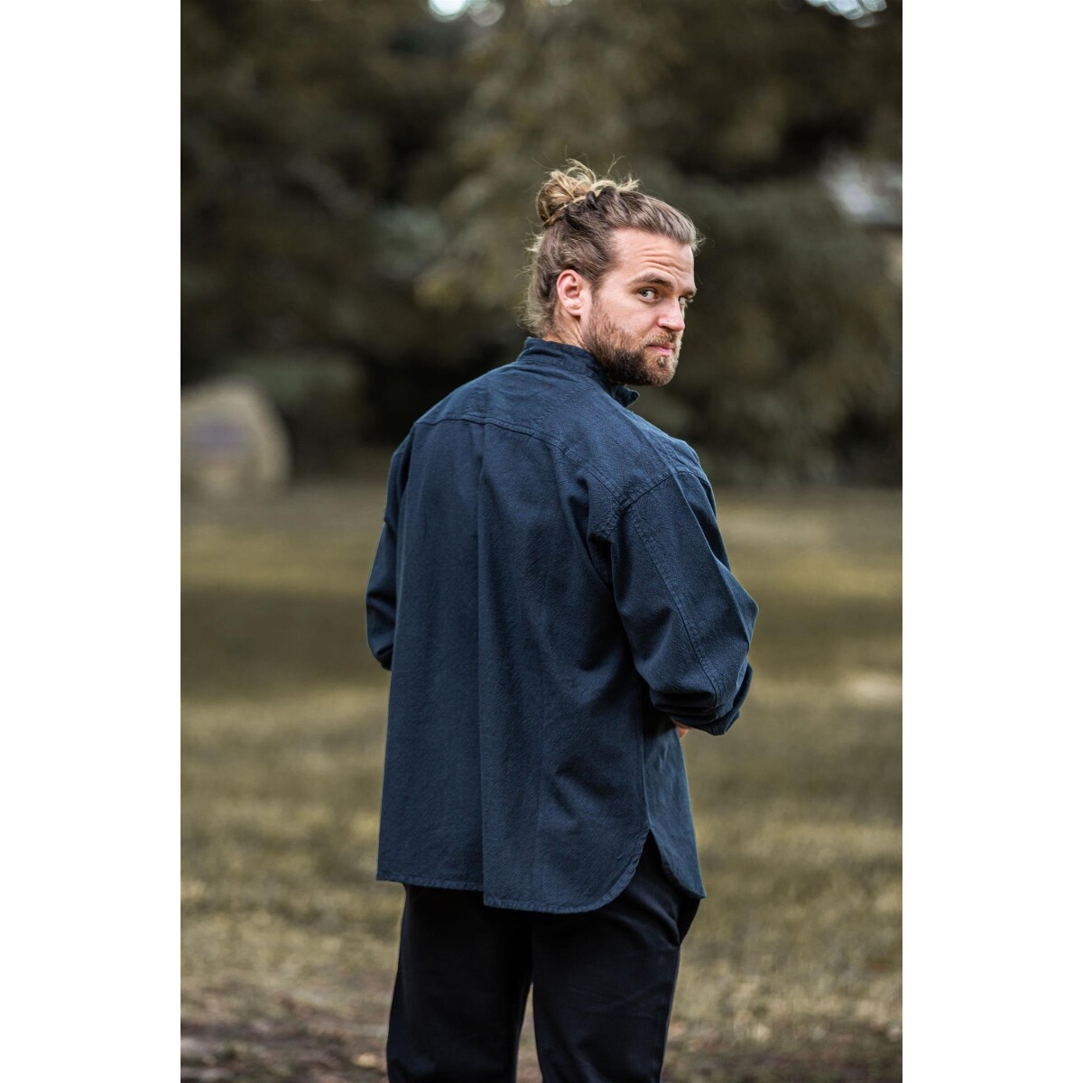 Camicia medievale Ansbert blu