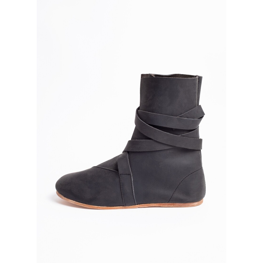 Stivali medievali Haithabu con suola in pelle Sjur nero