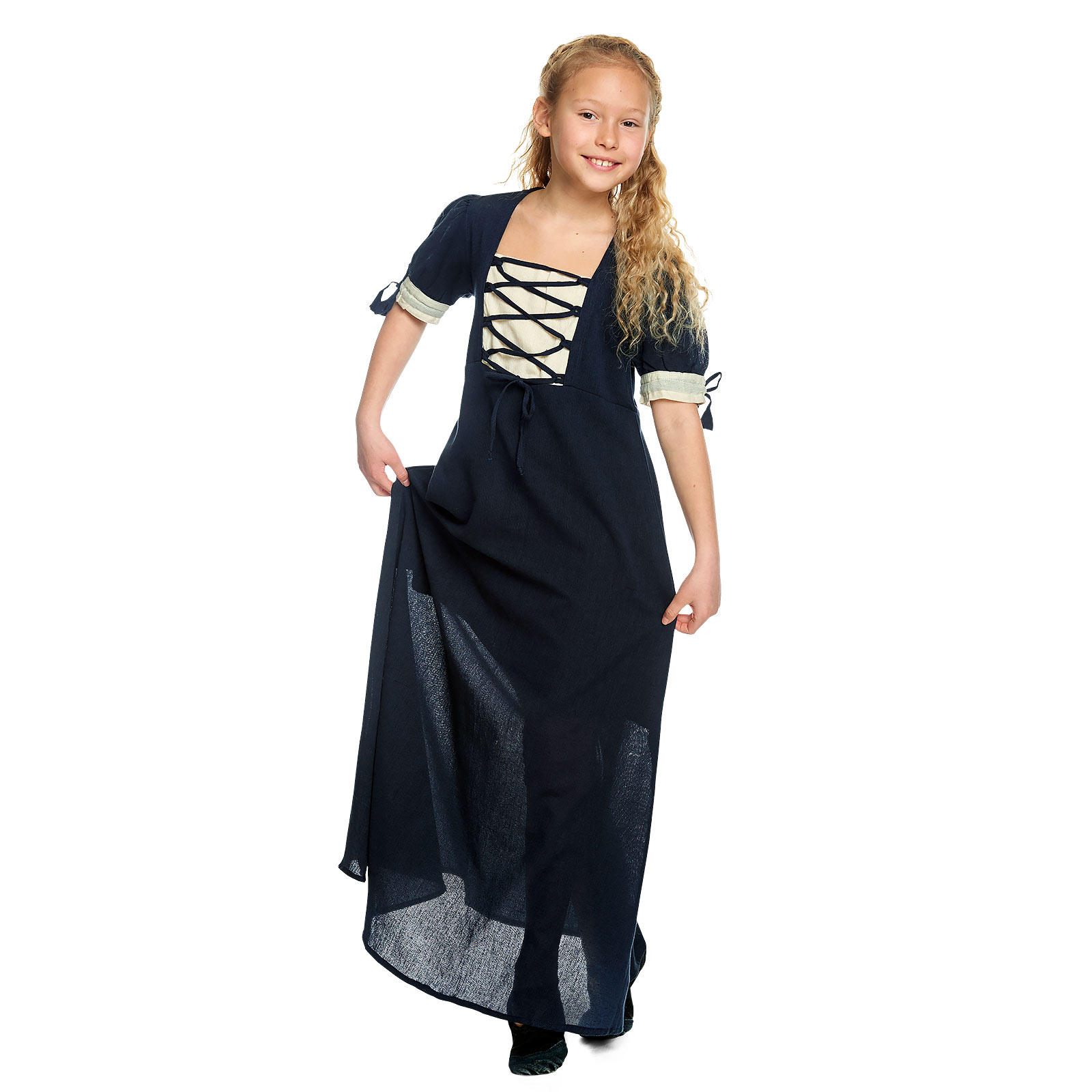 Mittelalter Sommer Kleid Kinder blau beige