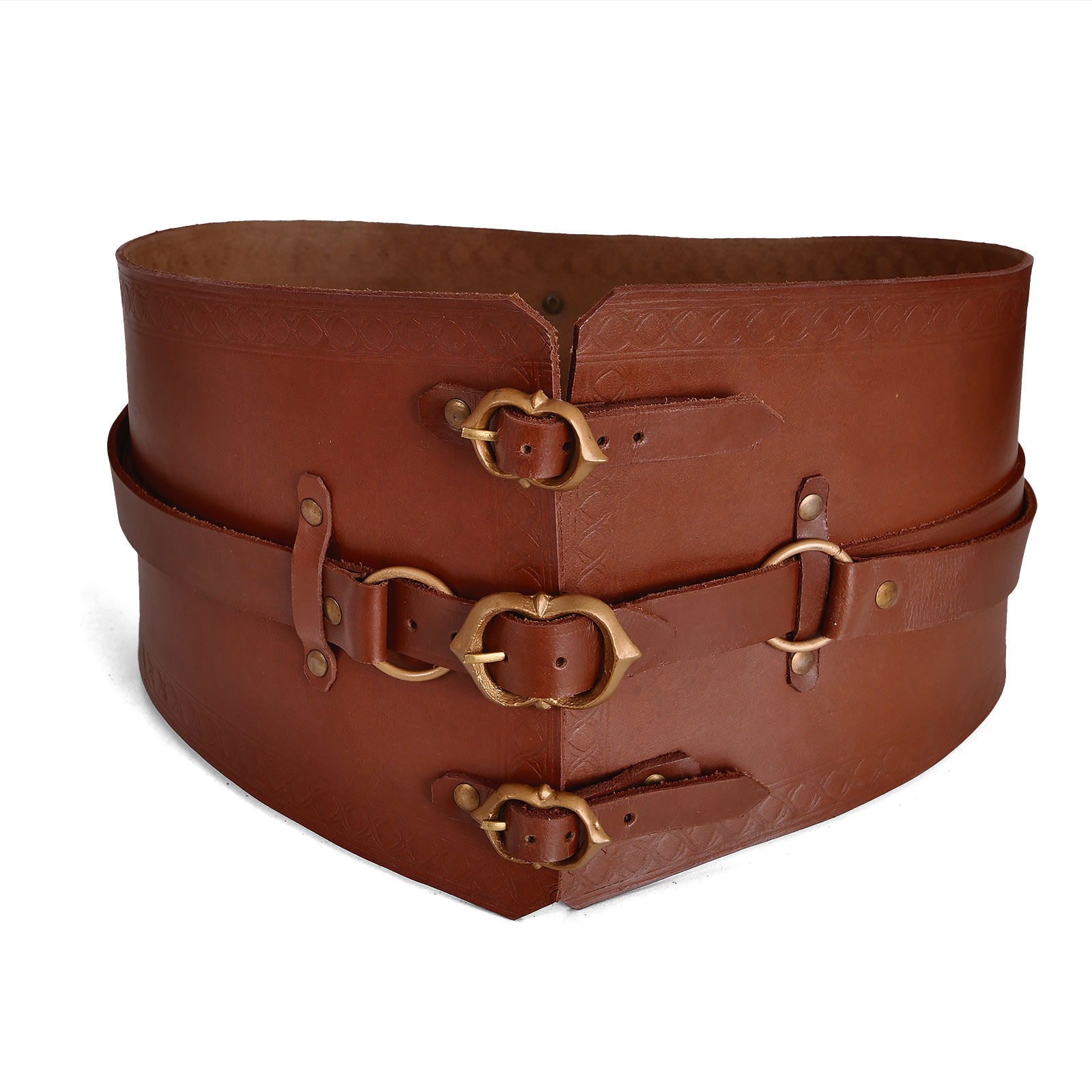 Medieval bodice belt Audrey deluxe brown