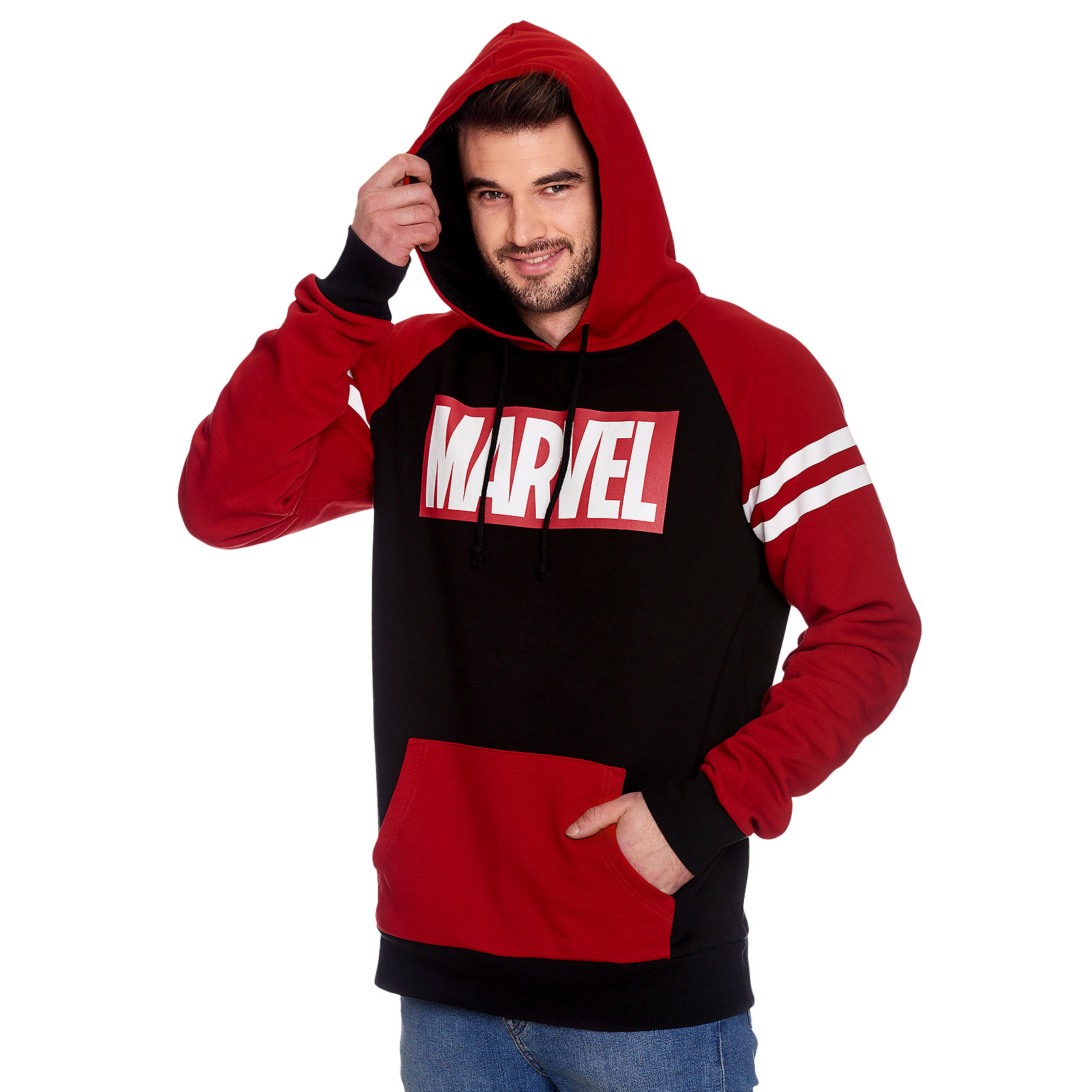 Marvel - Sweat à capuche logo rouge-noir