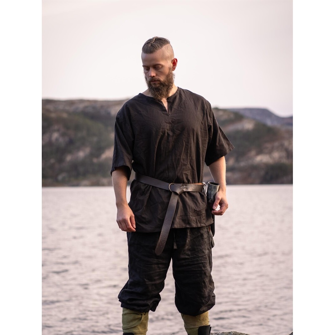 Medeltida kortärmad tunika Olaf brun