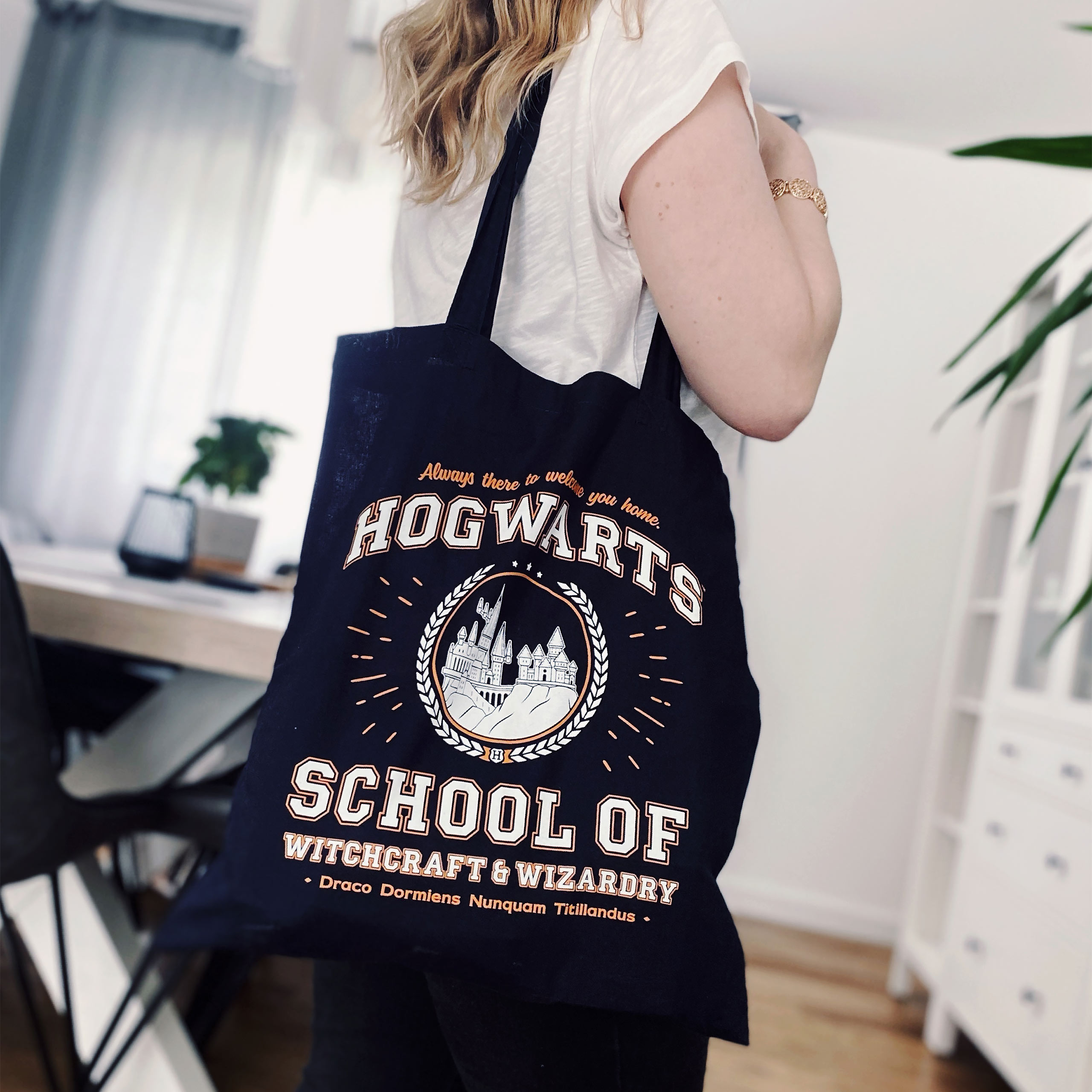 Hogwarts School Jute Tas Blauw - Harry Potter