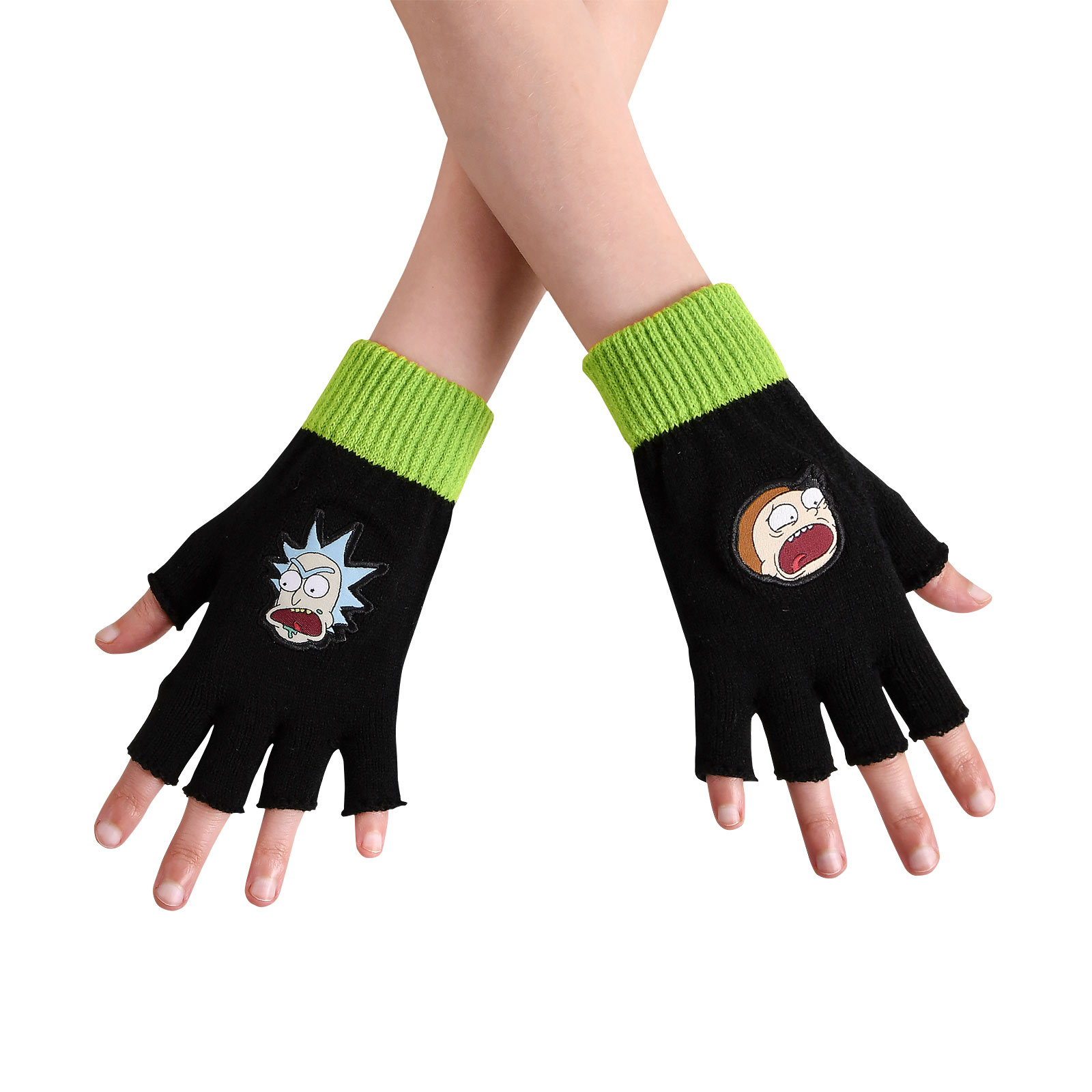 Rick and Morty - Fingerless Faces Gloves black