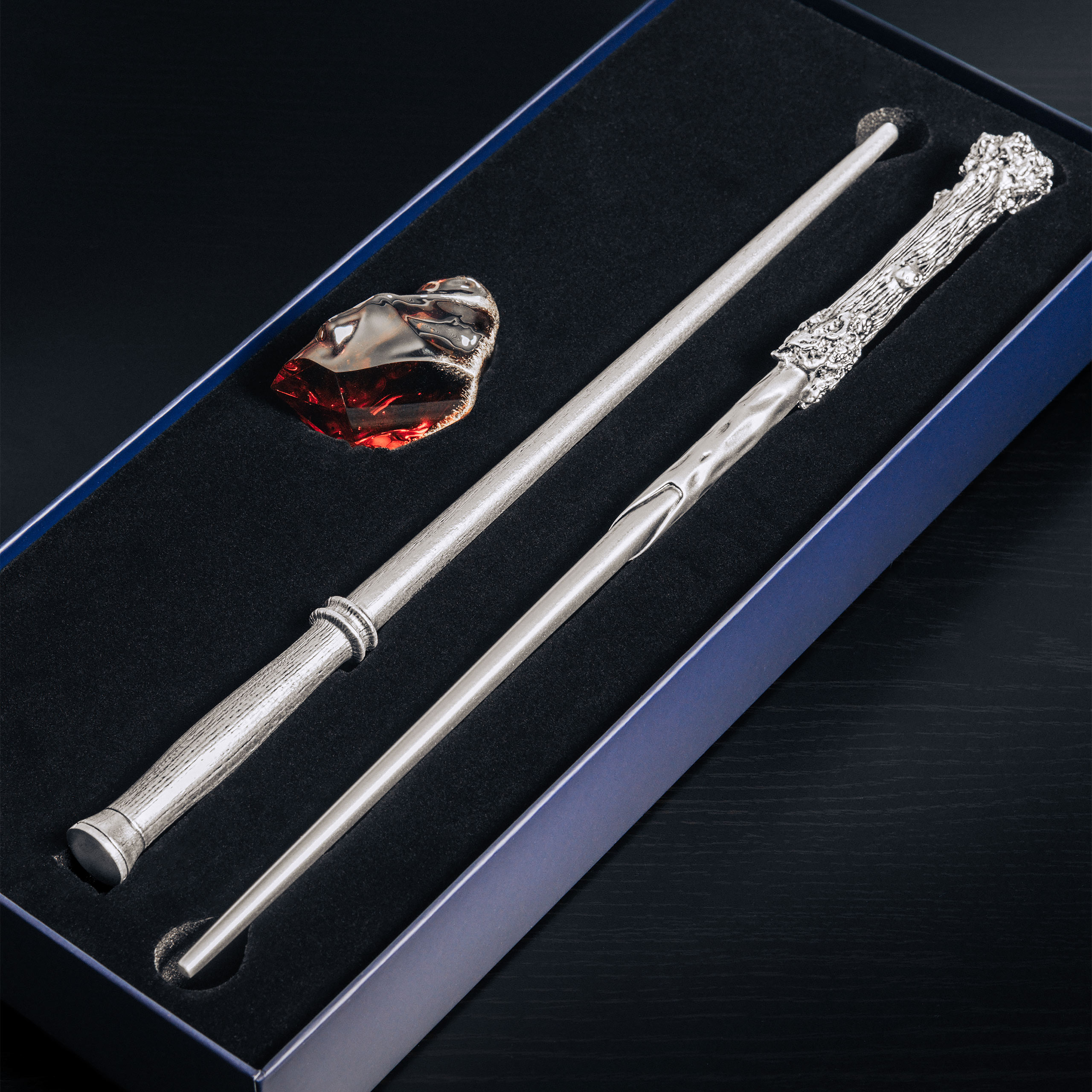 Harry Potter - Set di 2 bacchette e replica della Pietra Filosofale Set regalo 25th Anniversary