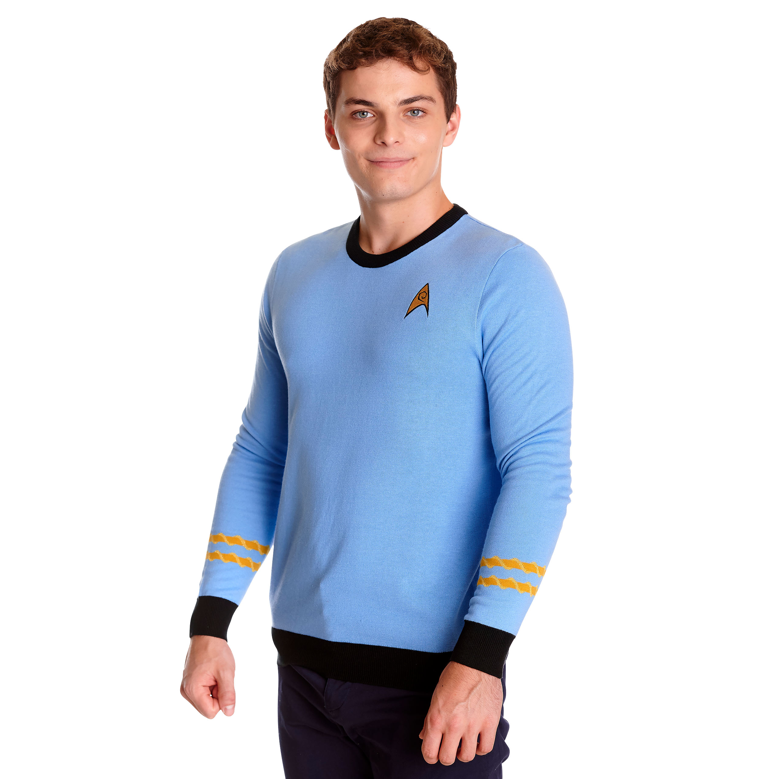 Star Trek - Pull en tricot uniforme de Mister Spock bleu