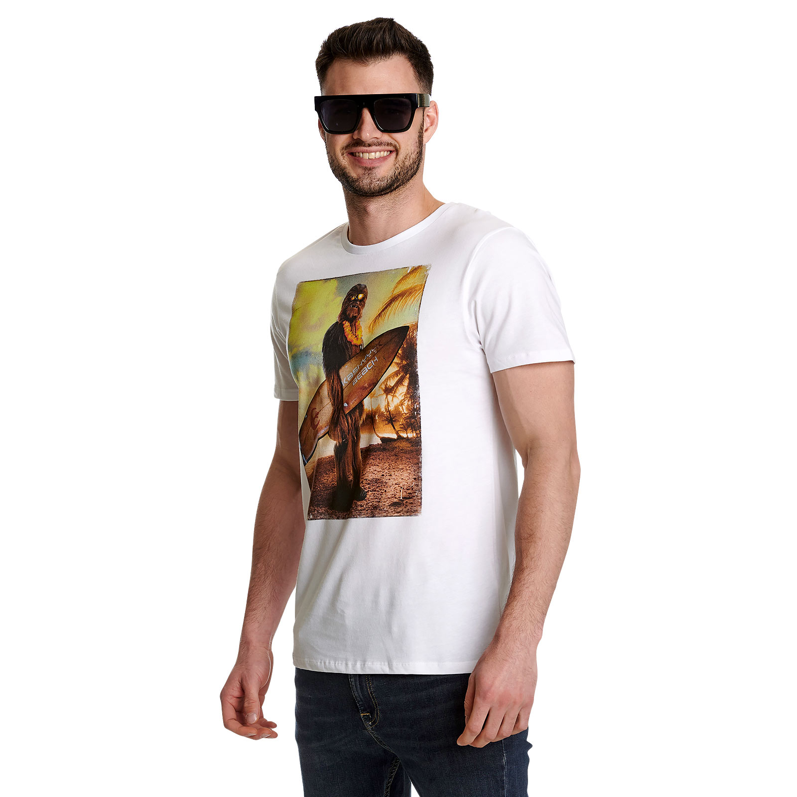 Star Wars - T-shirt Wookiee Surfer blanc