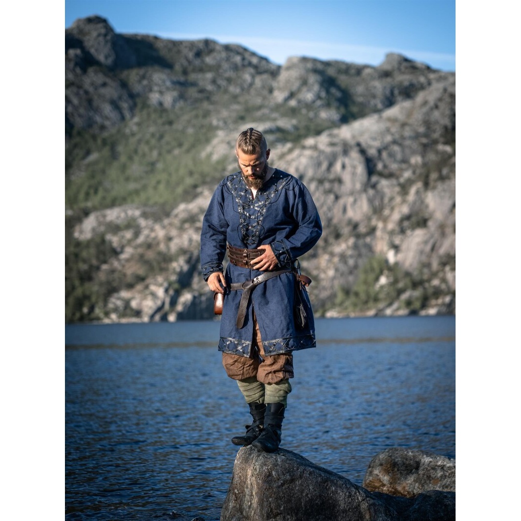 Medeltida vikingatunika Erik mörkblå