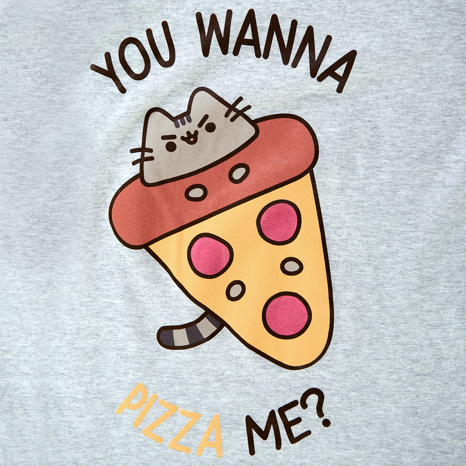 Pusheen - You Wanna Pizza Me T-Shirt gris