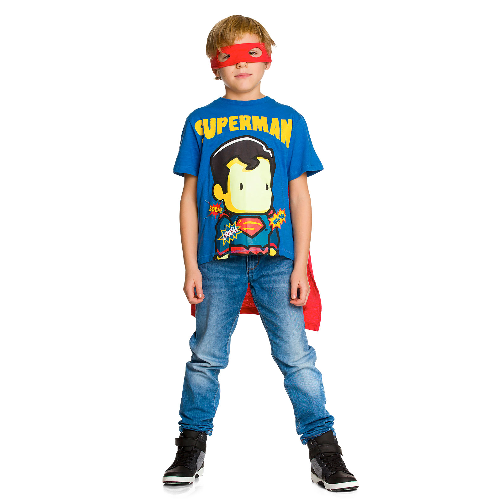 Superman - Kinder T-Shirt mit Cape & Augenmaske