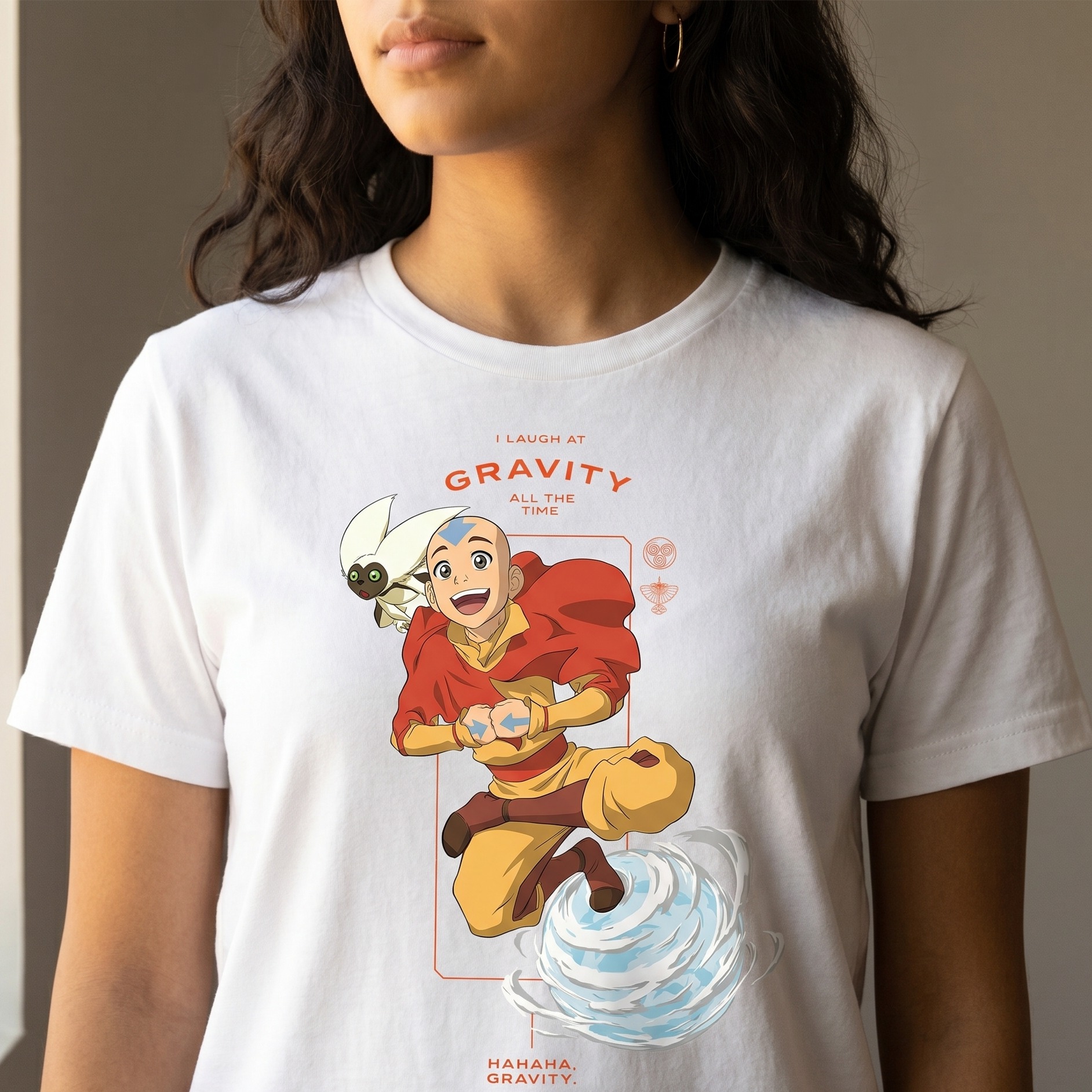Avatar – Aang Laugh at Gravity T-shirt wit