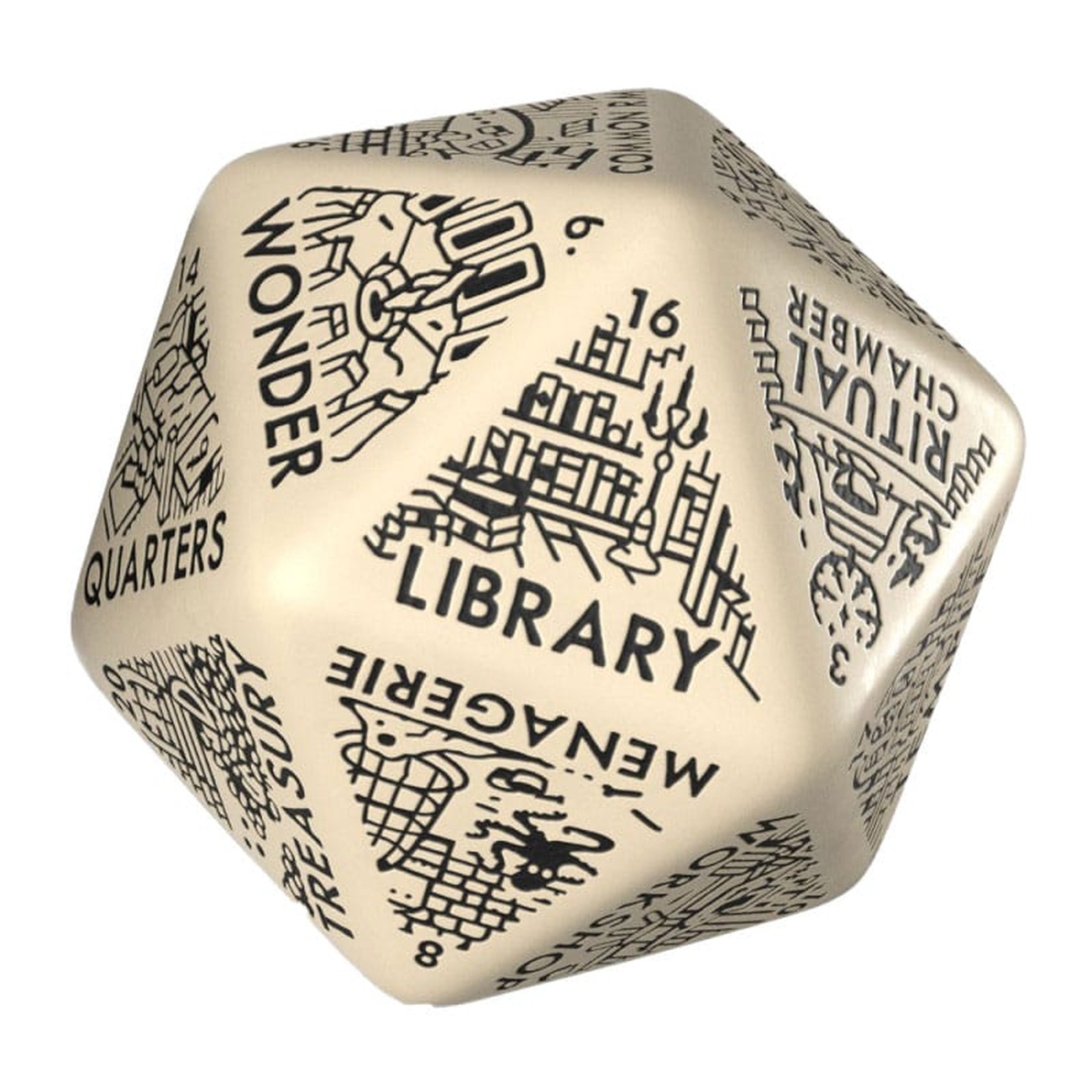 Dado Viridian Jumbo Dado Dungeon Room Generator D20 Beige