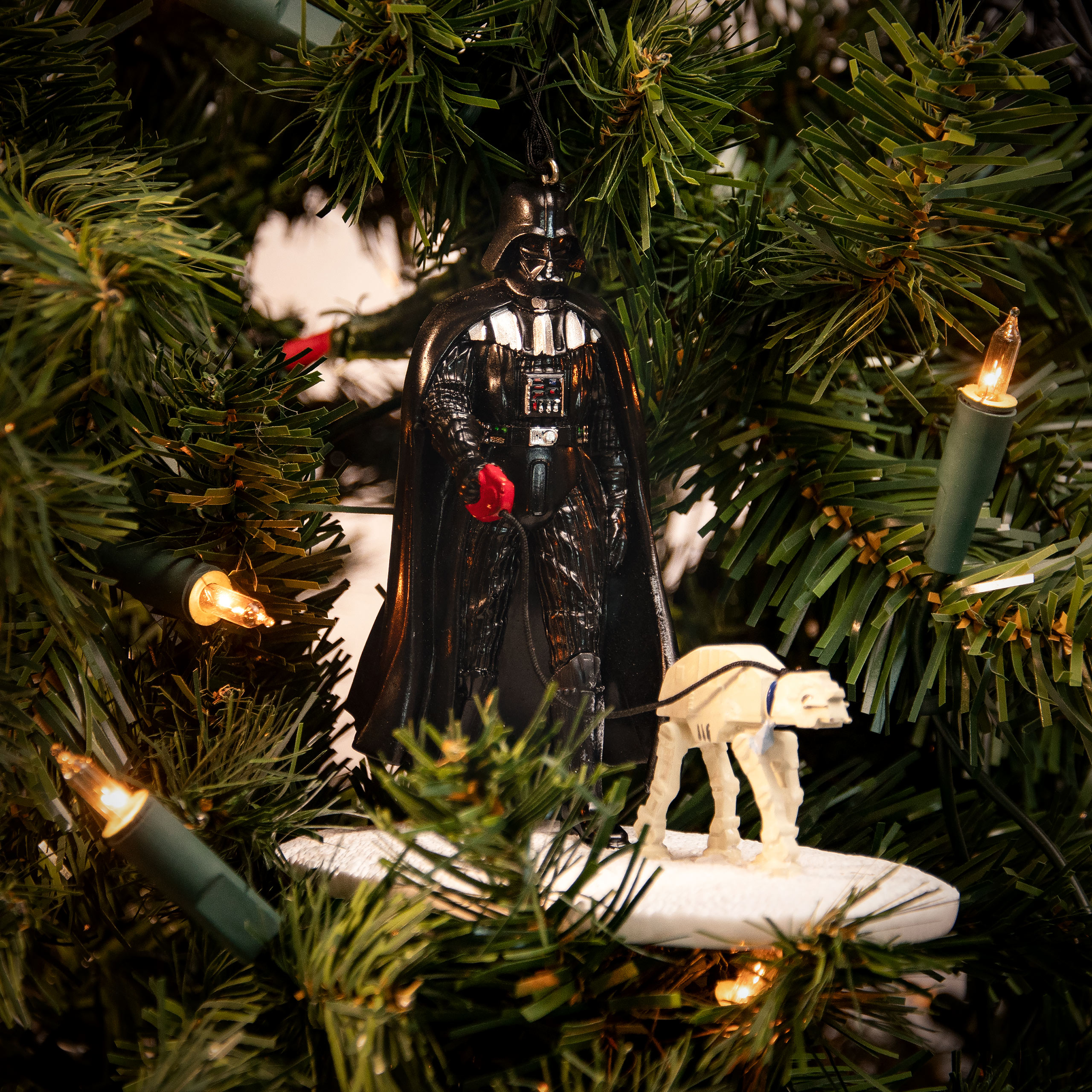 Star Wars - Darth Vader con Adorno de Árbol de Navidad AT-AT