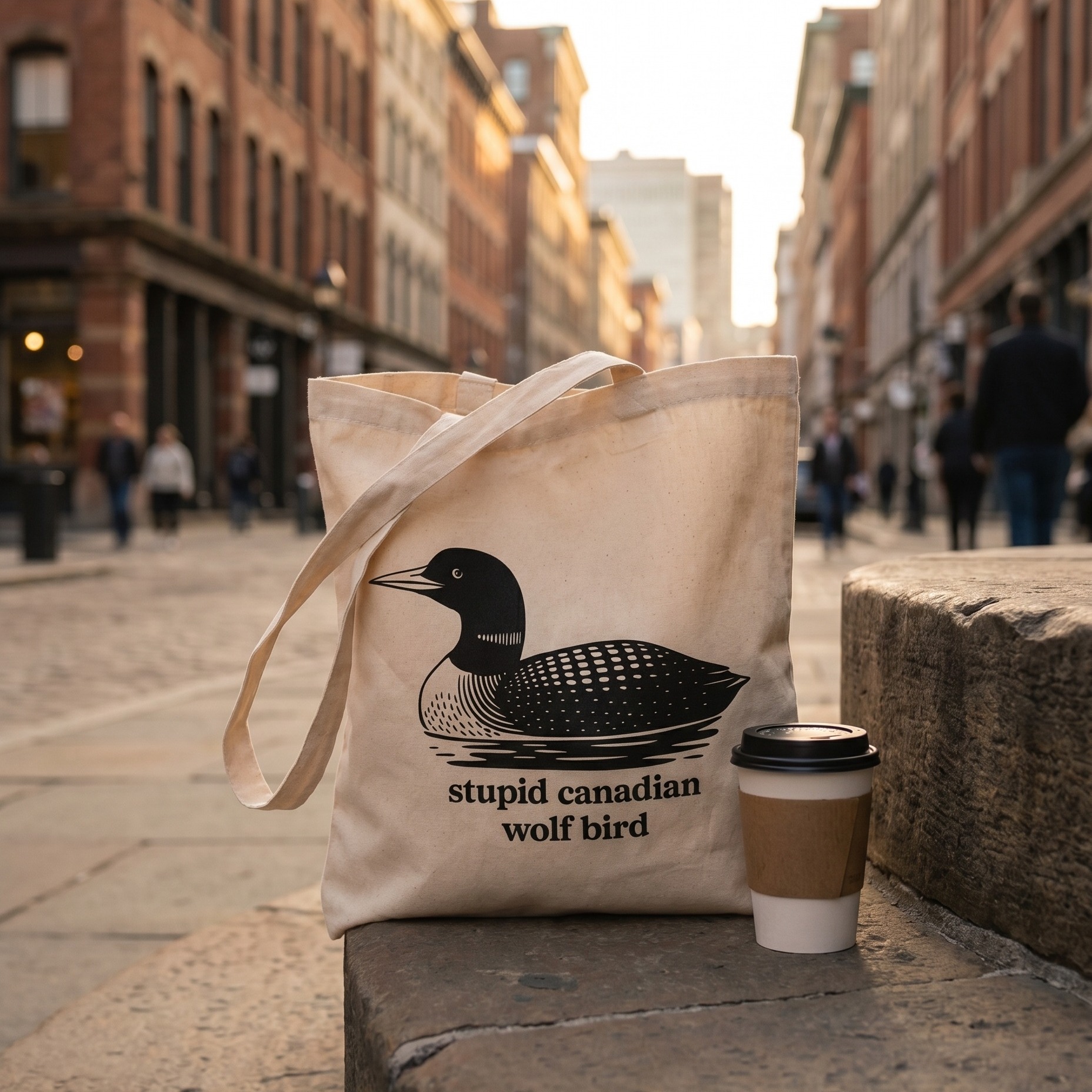 Bolsa de tela Stupid Canadian Wolf Bird para fans de Heated Rivalry