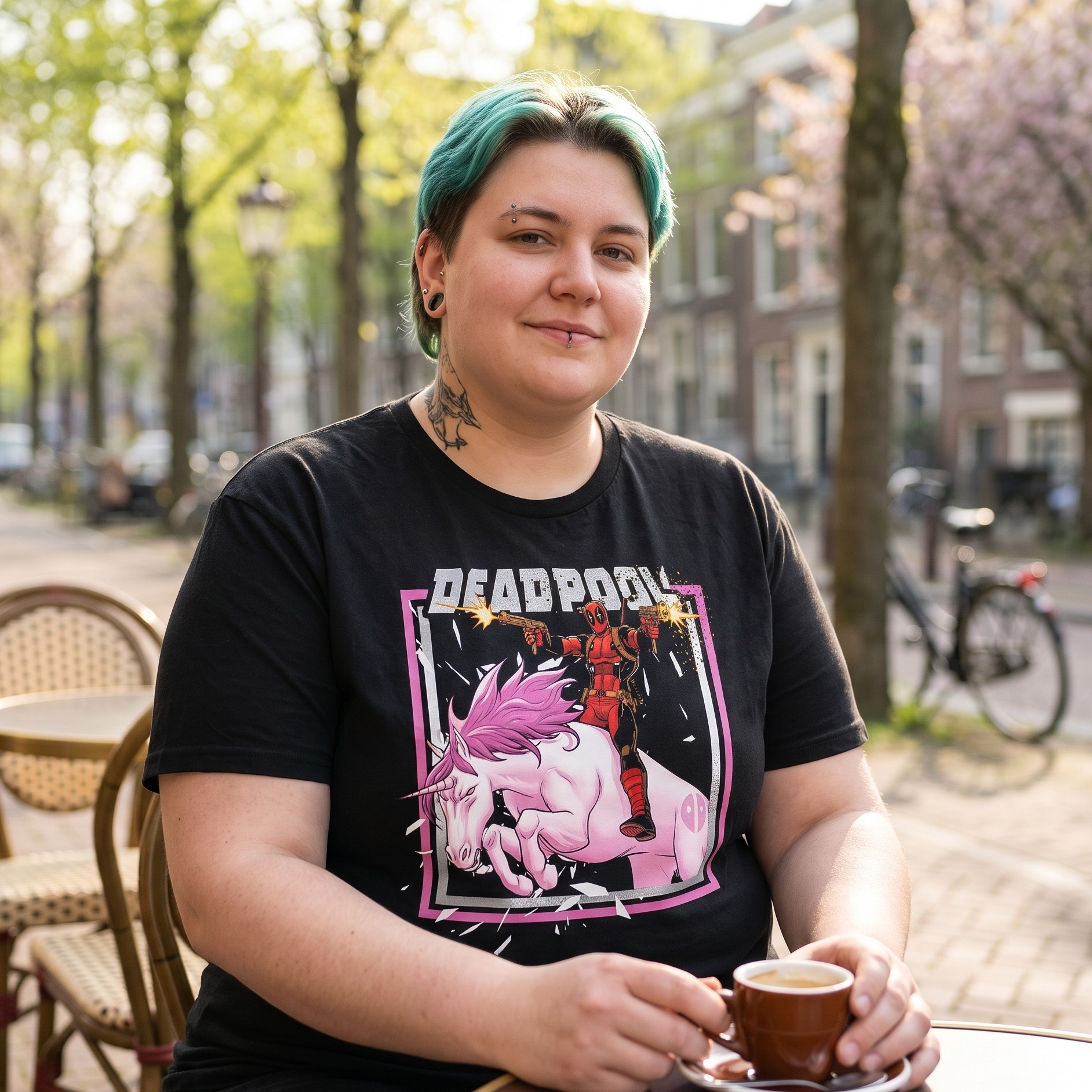 Deadpool - Pink Unicorn Ride T-Shirt schwarz