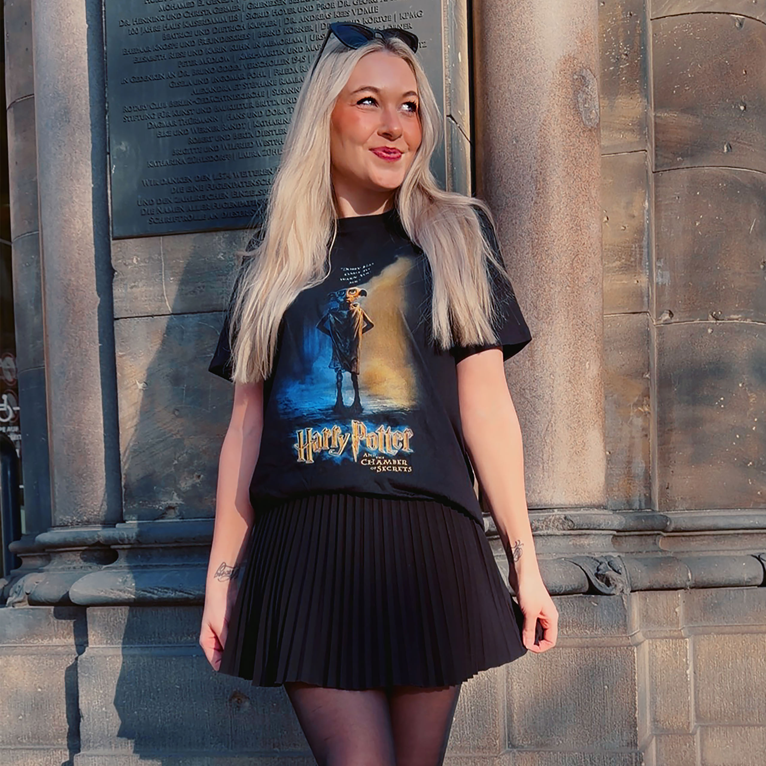 Harry Potter - Camiseta negra con póster de Dobby